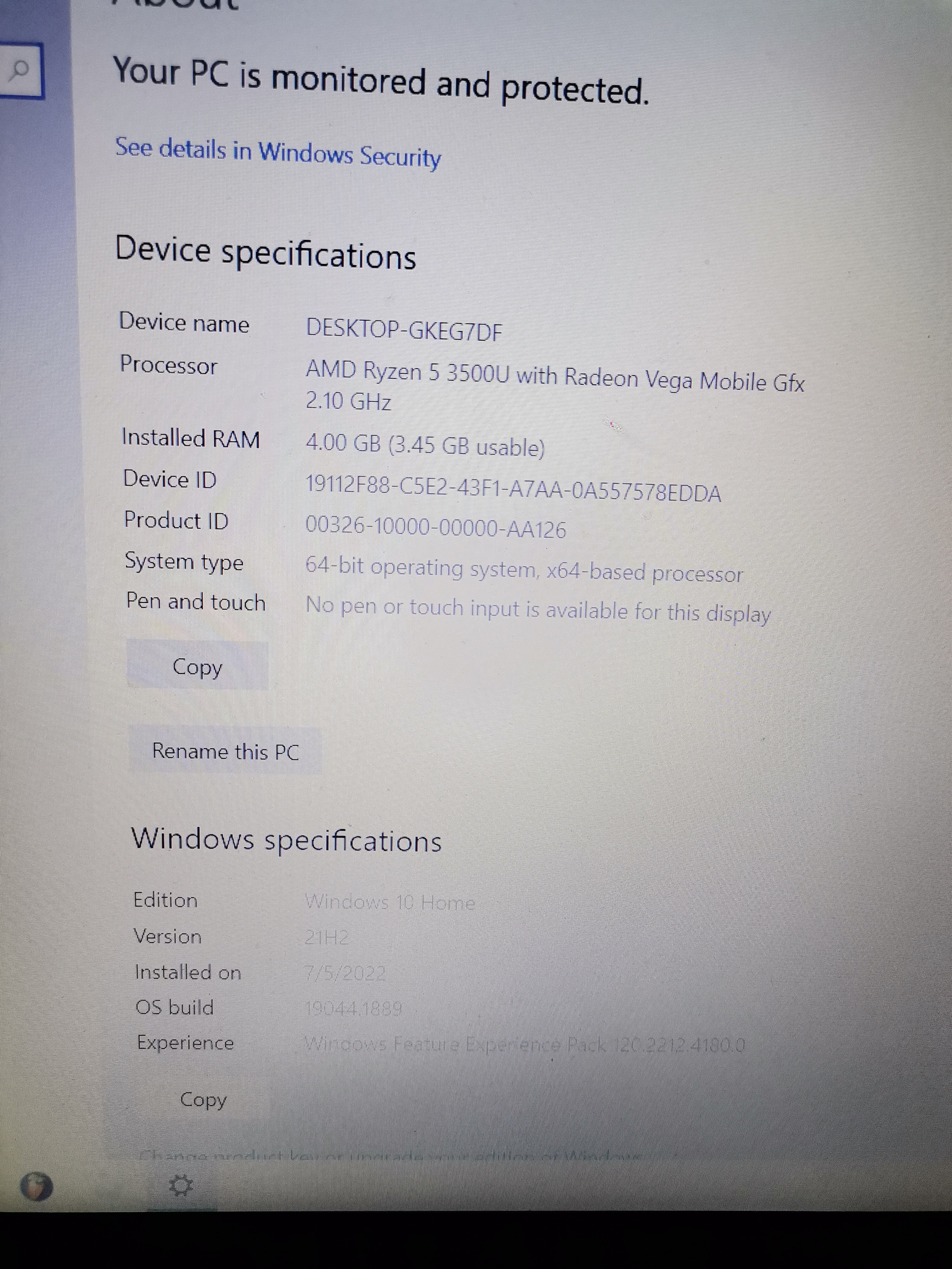 Laptop HP 15-db1100ny cu procesor AMD Ryzen 5 3500U pana la 3.70 GHz, 15.6", Full HD, 4GB, 1TB HDD, AMD Radeon Vega 8, Free DOS, Black