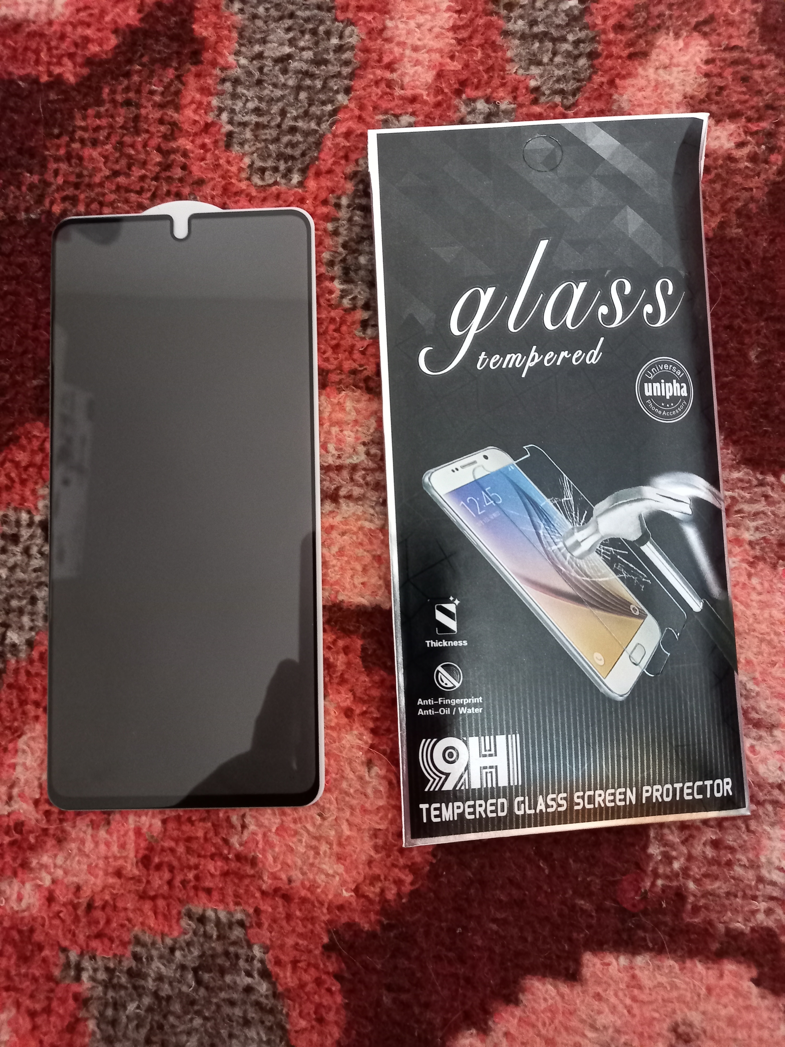 Folie protectie din sticla Privacy, compatibila cu Samsung Galaxy A12, full cover, full glue, case friendly