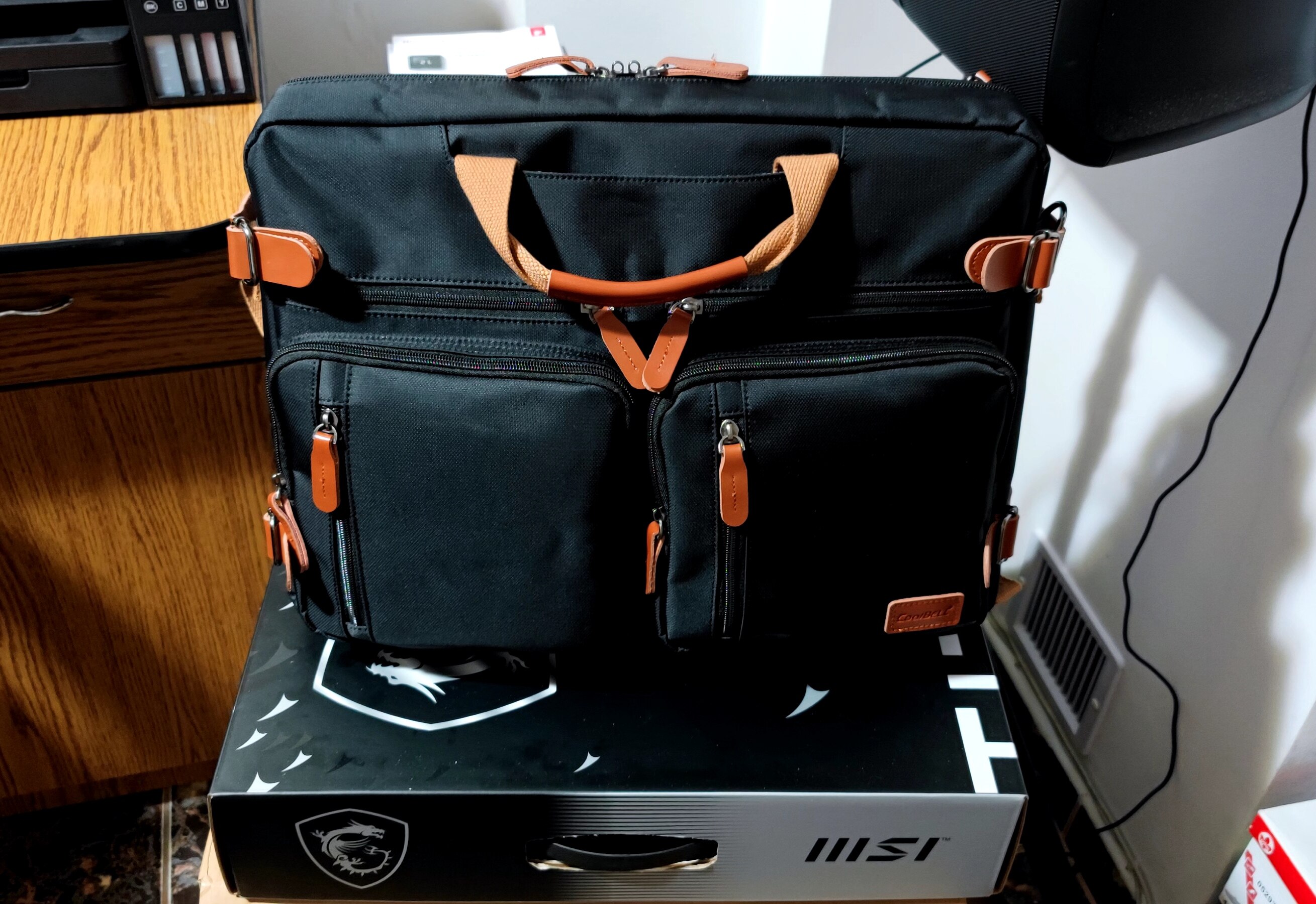 Geanta laptop CoolBELL, 17.3", Atasabil la bagaje, Gri
