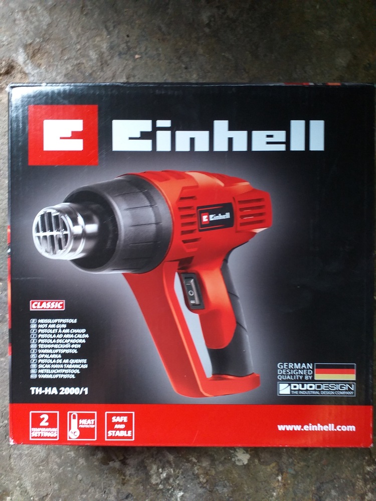 Pistola de calor Einhell, 2 temperaturas, 750-1 500W, 300-500°C,  280-480L/min