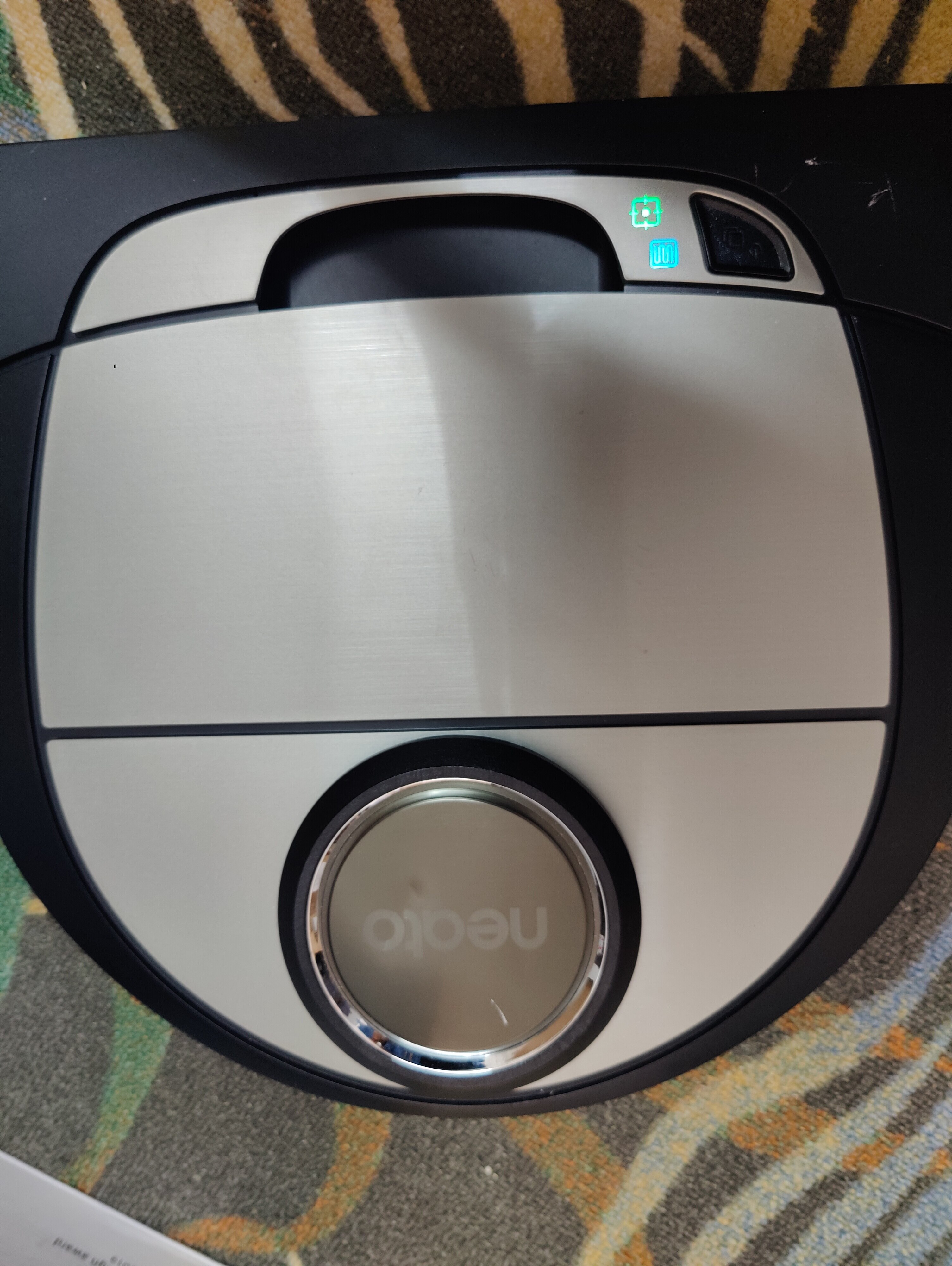 Aspirator robot Neato D703, Laser-Smart, D-Form, Eco, Turbo, 120 min, 0.7 l, gri/negru