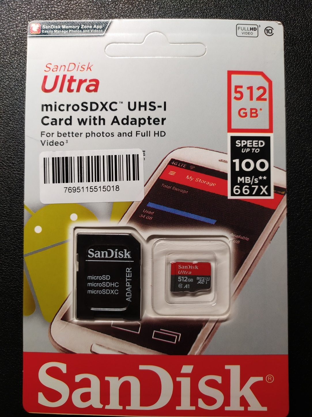 Card e memorie SanDisk Ultra microSDXC, 1TB, 120MB/s, A1 Class 10