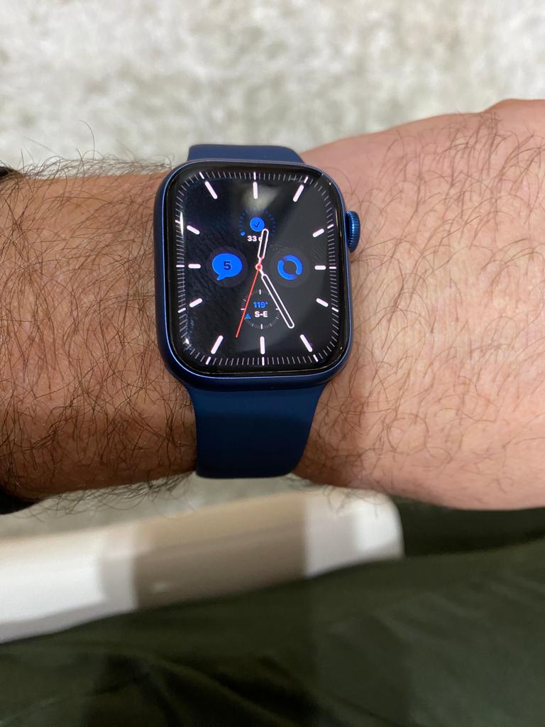 Apple Watch 7, GPS, Carcasa Midnight Aluminium 45mm, Midnight