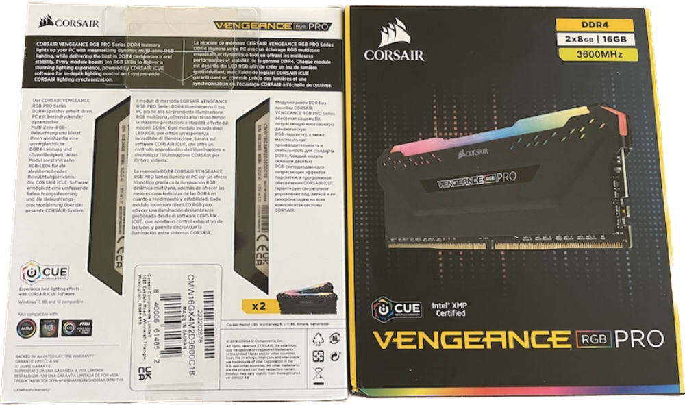 Memorie Corsair Vengeance RGB PRO 16GB, DDR4, 3600MHz, CL18, Dual