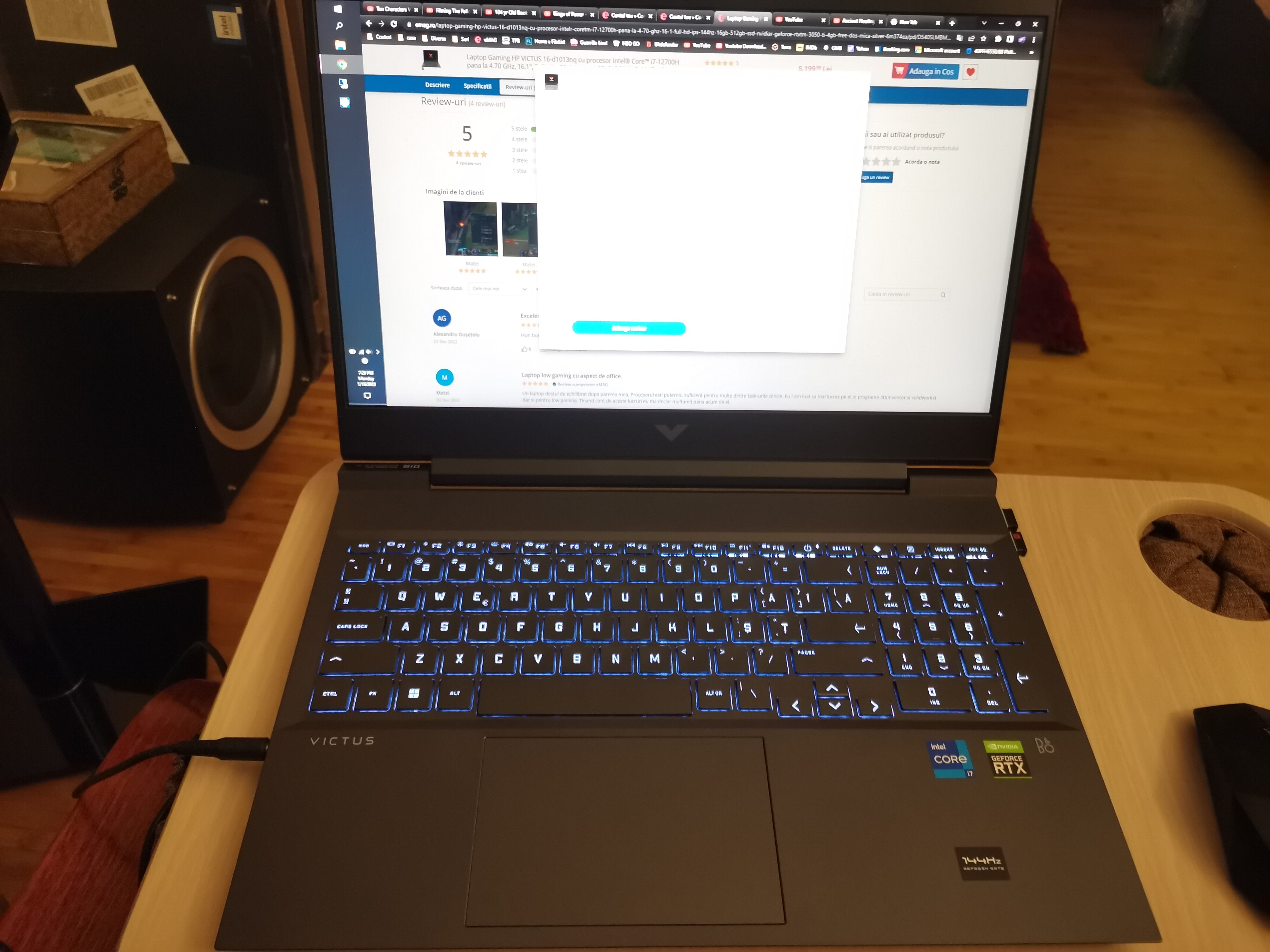 Laptop Gaming HP Victus 16-d1008nq cu procesor Intel® Core™ i7