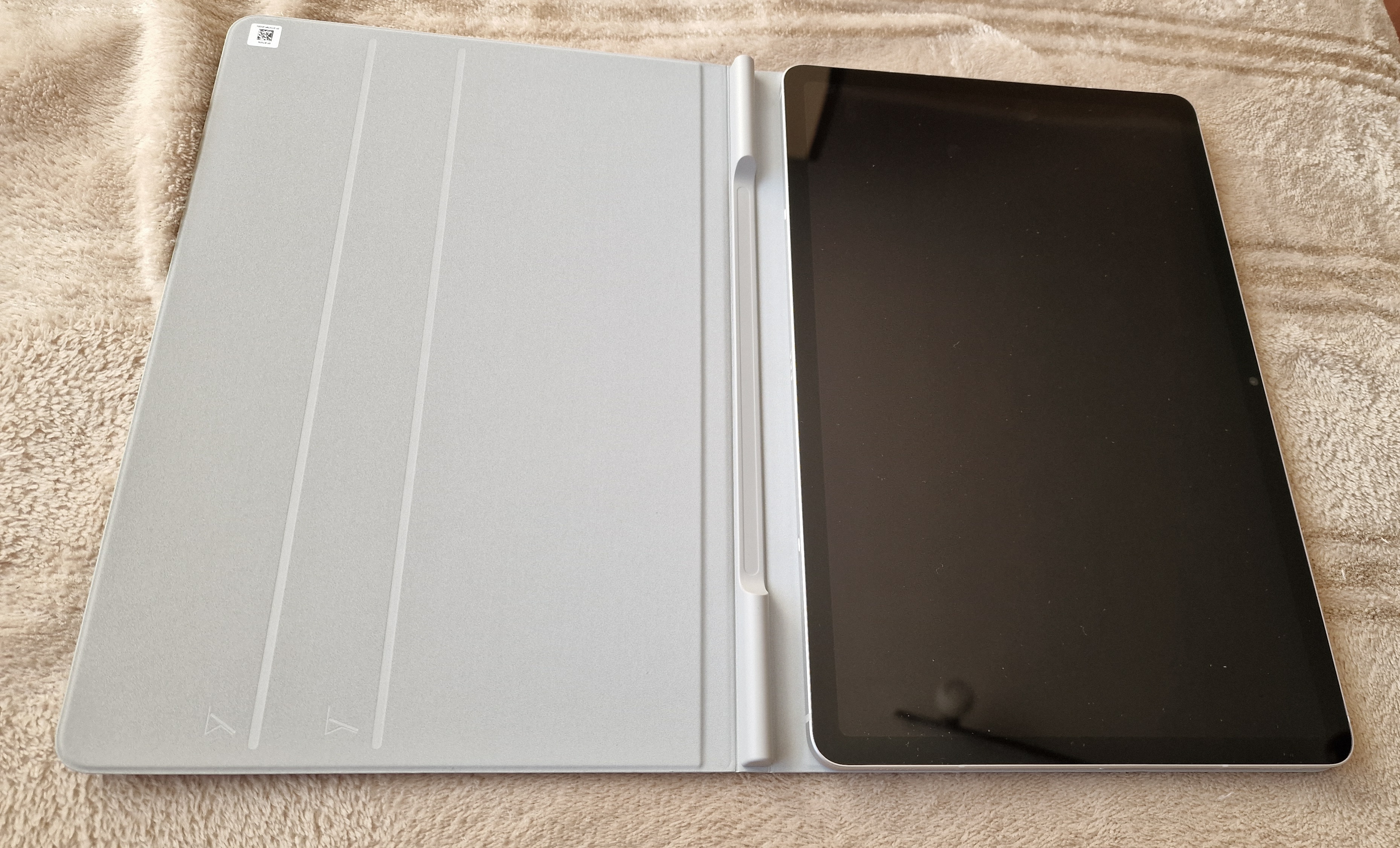Husa de protectie Samsung Book Cover pentru Galaxy Tab S7 / Tab S8, Light Gray