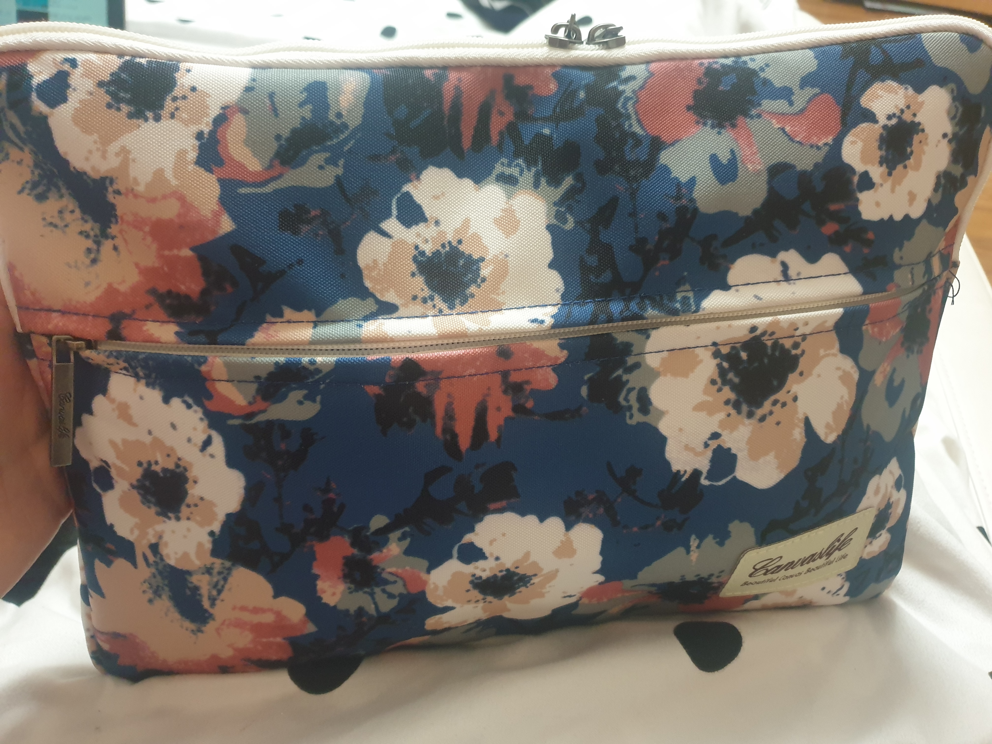 Husa laptop Canvaslife Sleeve 13/14 inch Blue Camellia