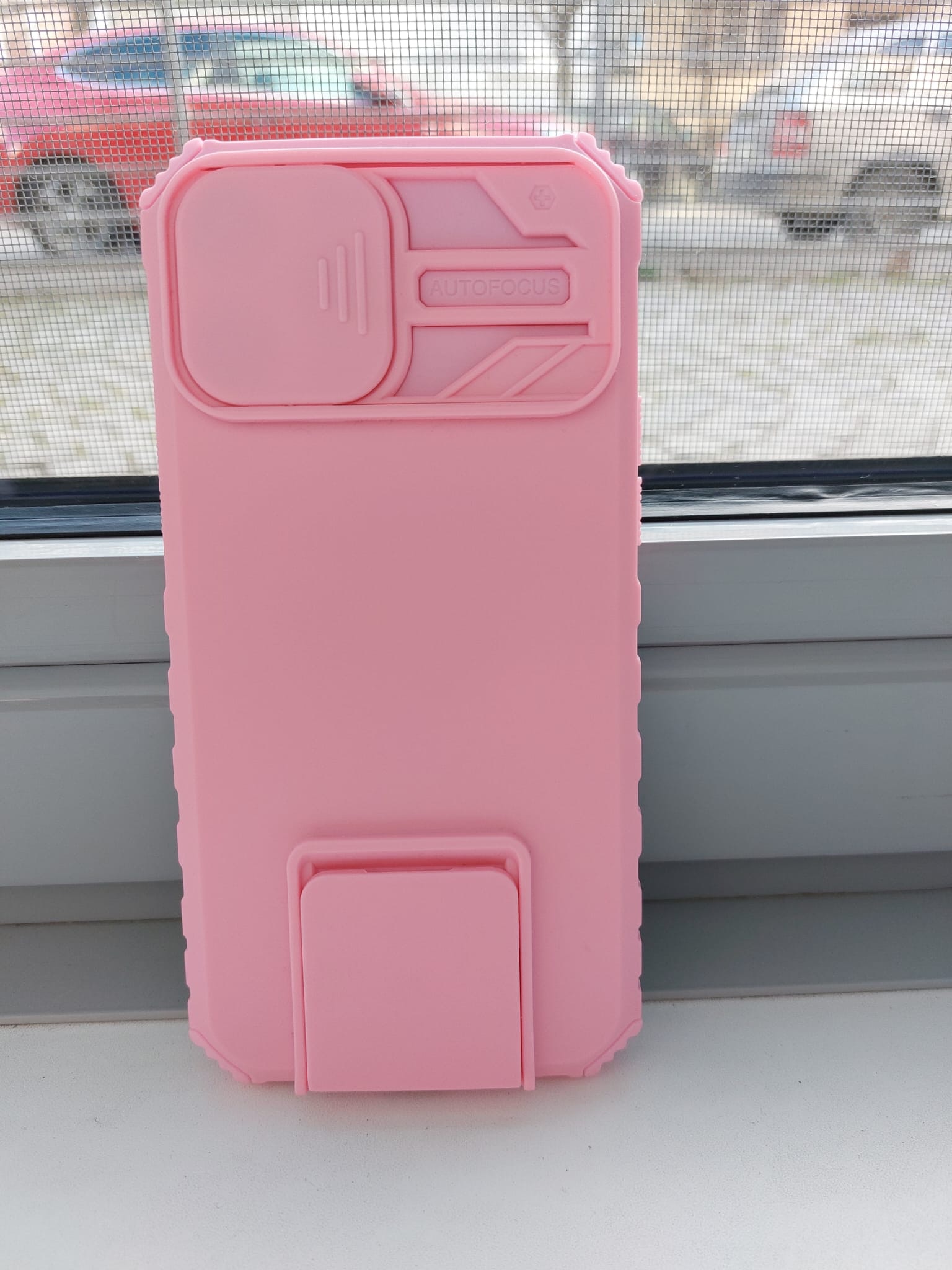 Husa Defender cu Stand pentru iPhone 13 Pro Max, Negru, Suport reglabil, Antisoc, Protectie glisanta pentru camera, Flippy