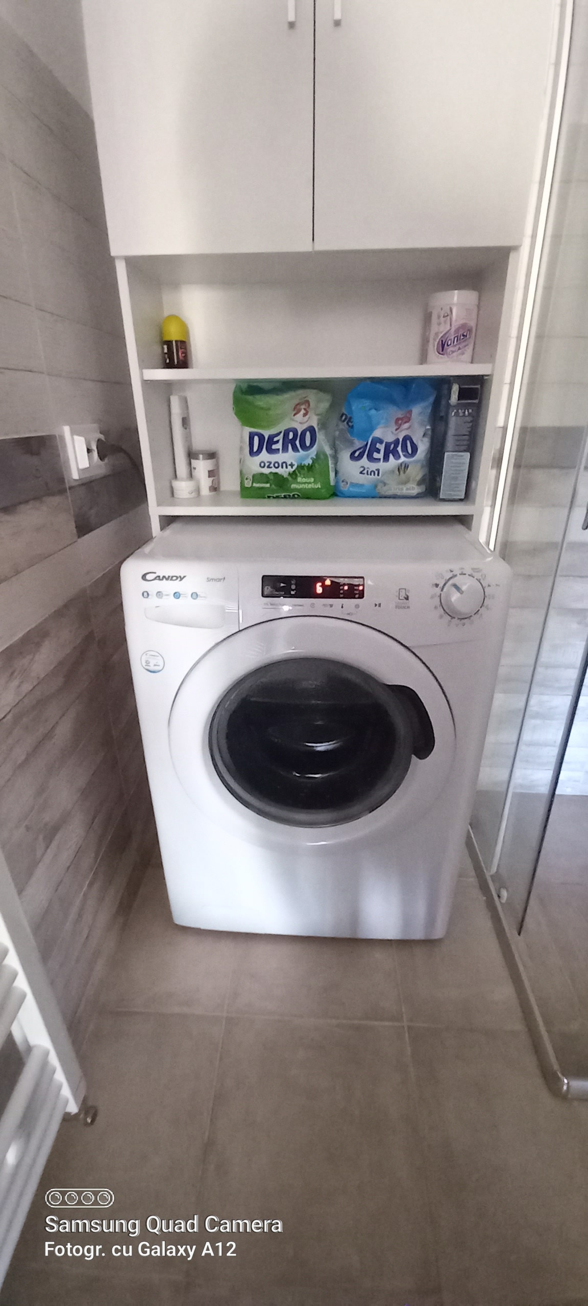 Masina de spalat rufe Candy Smart CS 1482/1-S, 8 kg, 1400 rpm, Clasa D, Kg Detector, Easy Iron, Alb