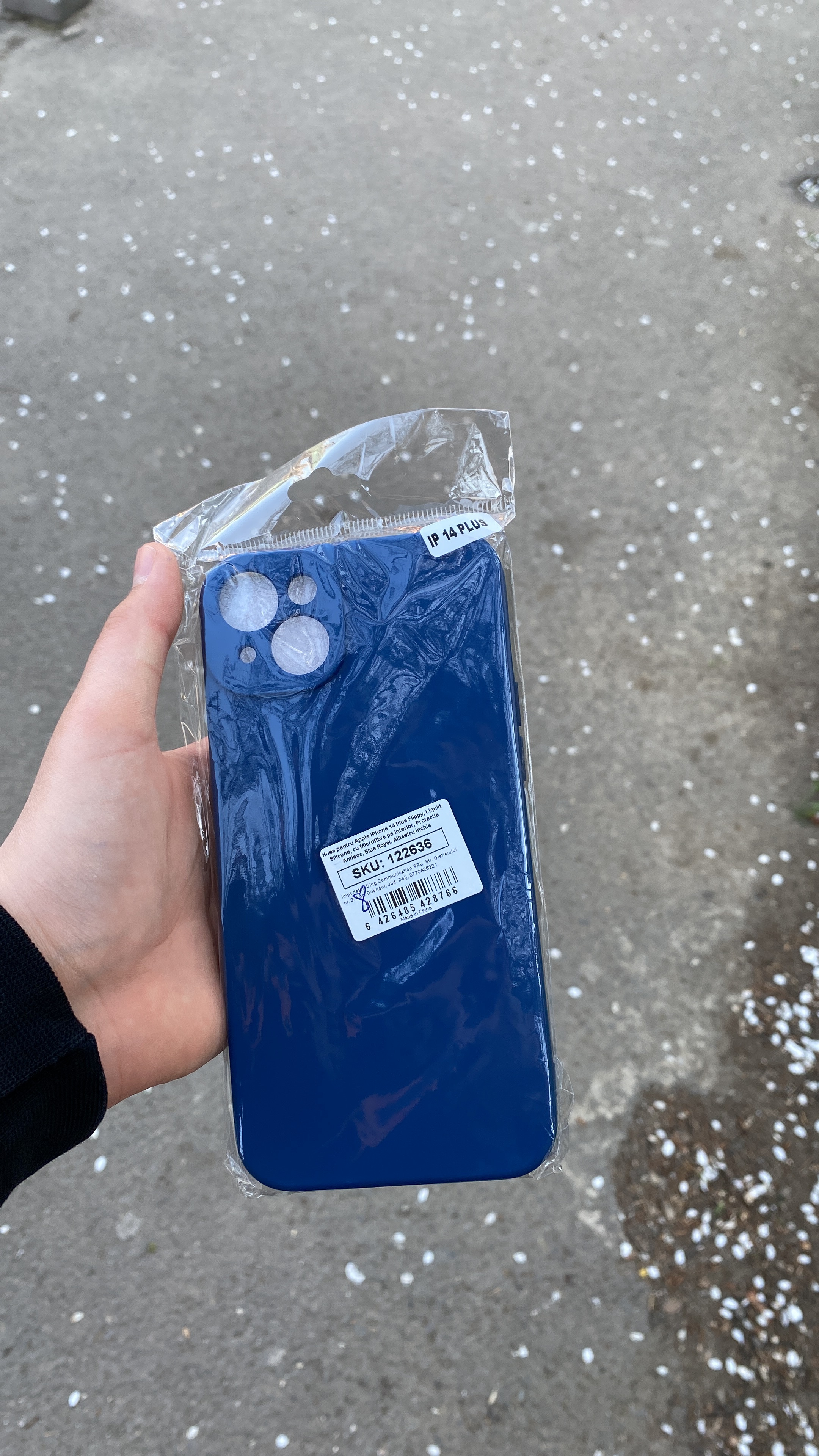 Husa pentru Apple iPhone 14 Plus Flippy, Liquid Silicone, cu Microfibra pe interior, Protectie Antisoc, Blue Royal, Albastru inchis