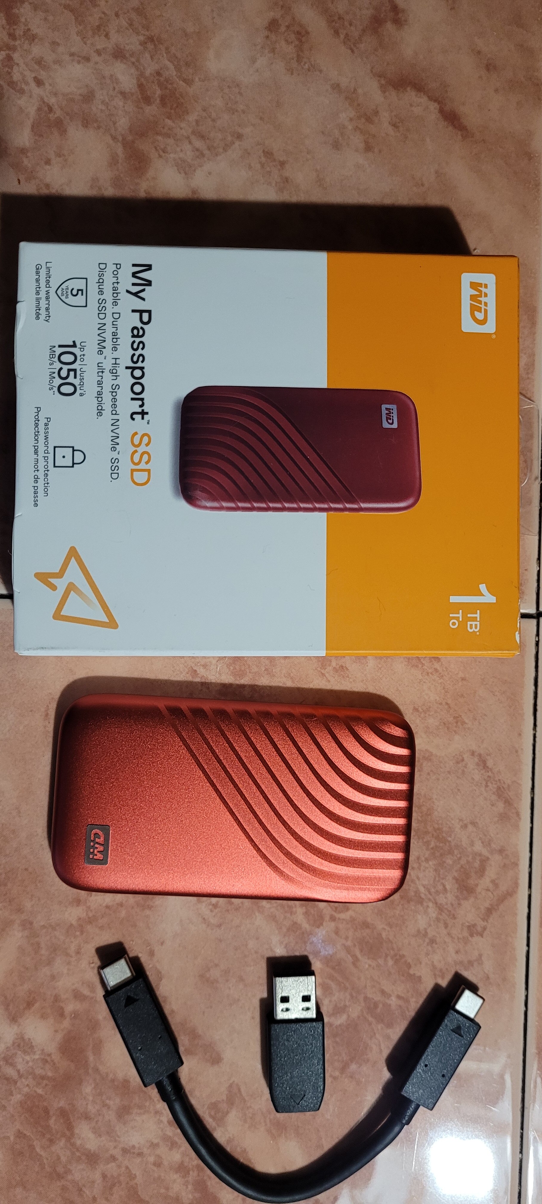 SSD Extern WD My Passport™ 4TB, USB 3.2 Gen2 Type-C/A, NVMe, Space