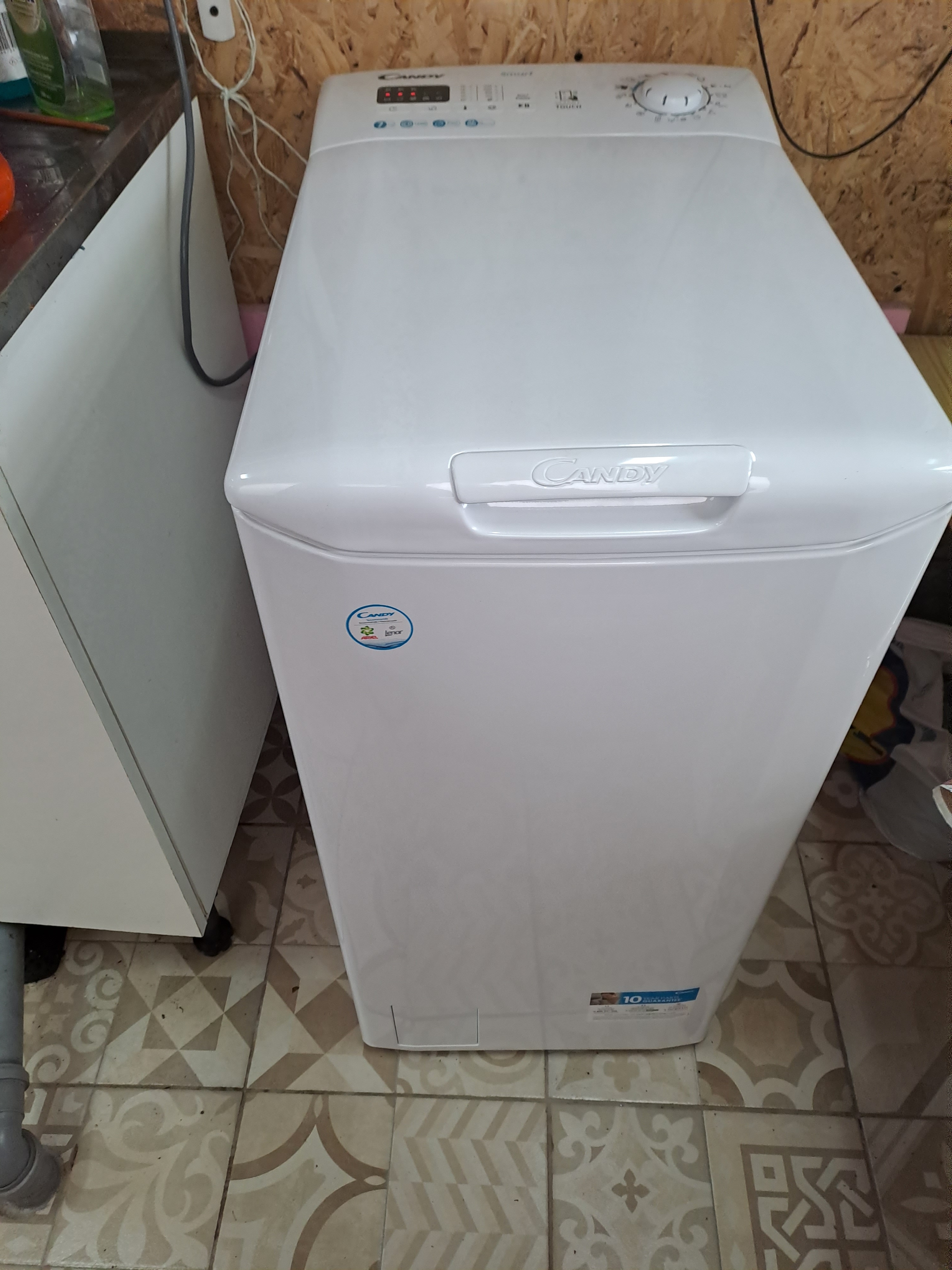 Masina de spalat rufe cu incarcare verticala Candy CST 27LET/1-S, 7 kg, 1200 rpm, Clasa E, programe Hygiene, Alb
