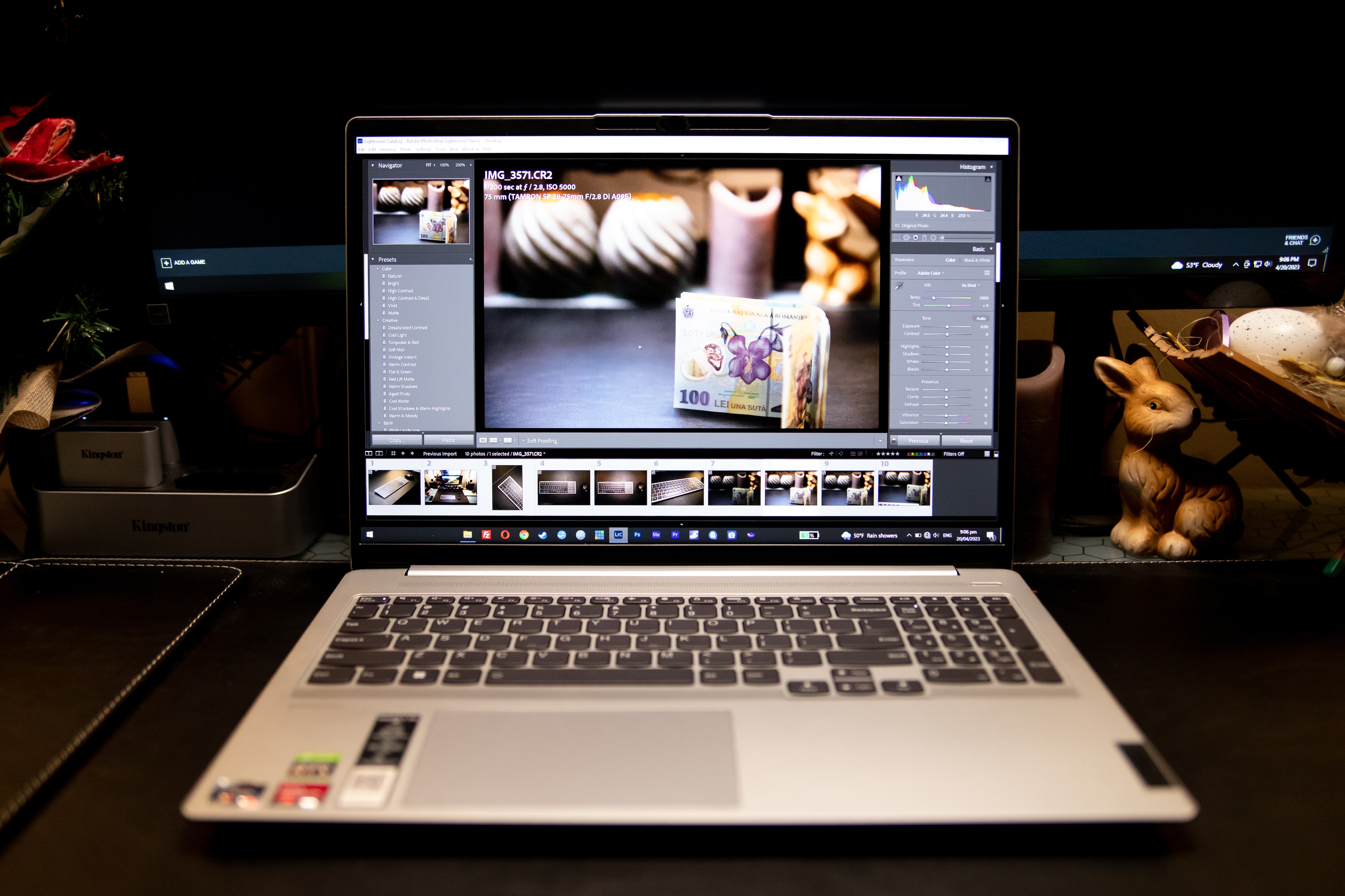 Laptop Lenovo IdeaPad 5 Pro 16ACH6 cu procesor AMD Ryzen™ 9 5900HX pana la 4.60 GHz, 16", 2.5K, IPS, 32GB, 1TB SSD, NVIDIA GeForce RTX 3050 4GB GDDR6, No OS, Cloud Grey