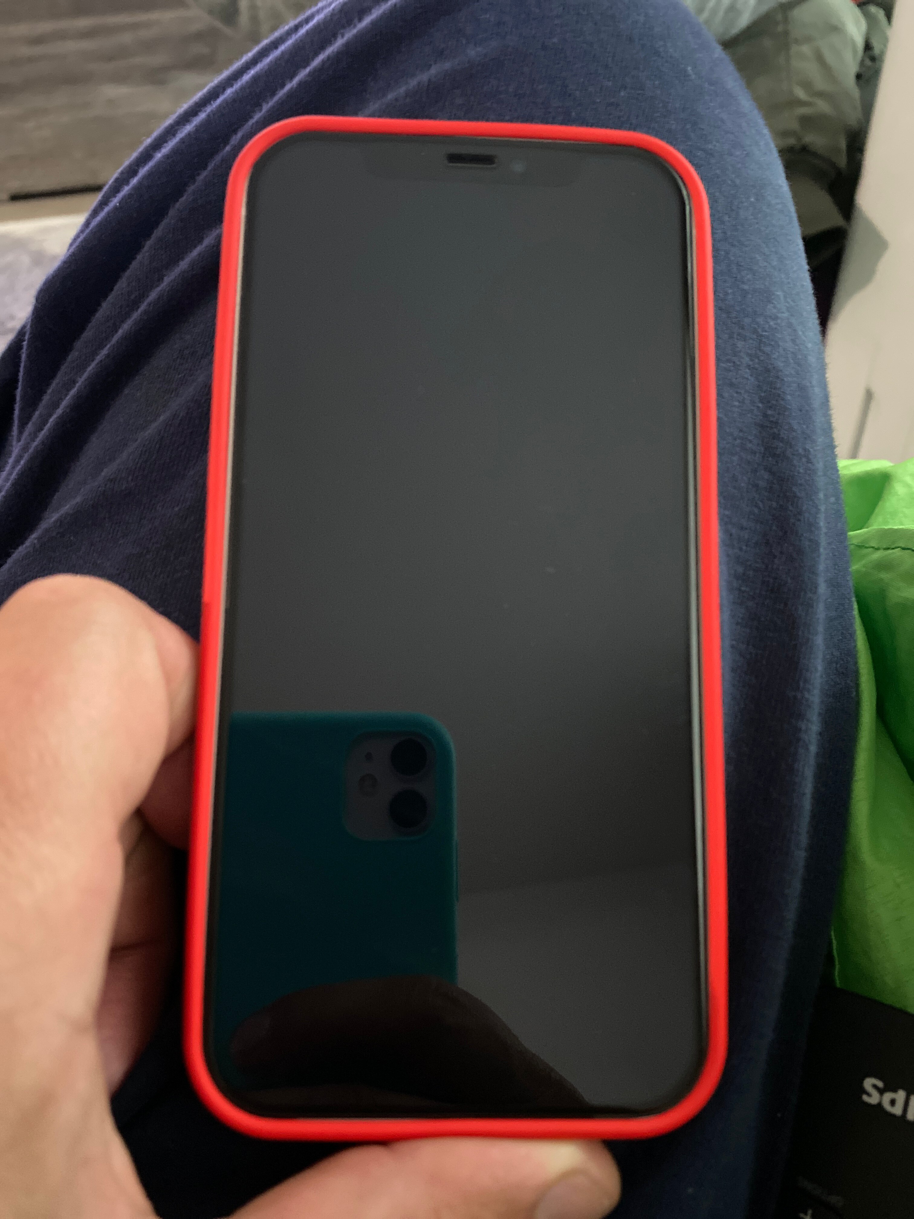 Husa protectie Flippy compatibila cu Apple iPhone 12 Liquid Silicone Case Rosu
