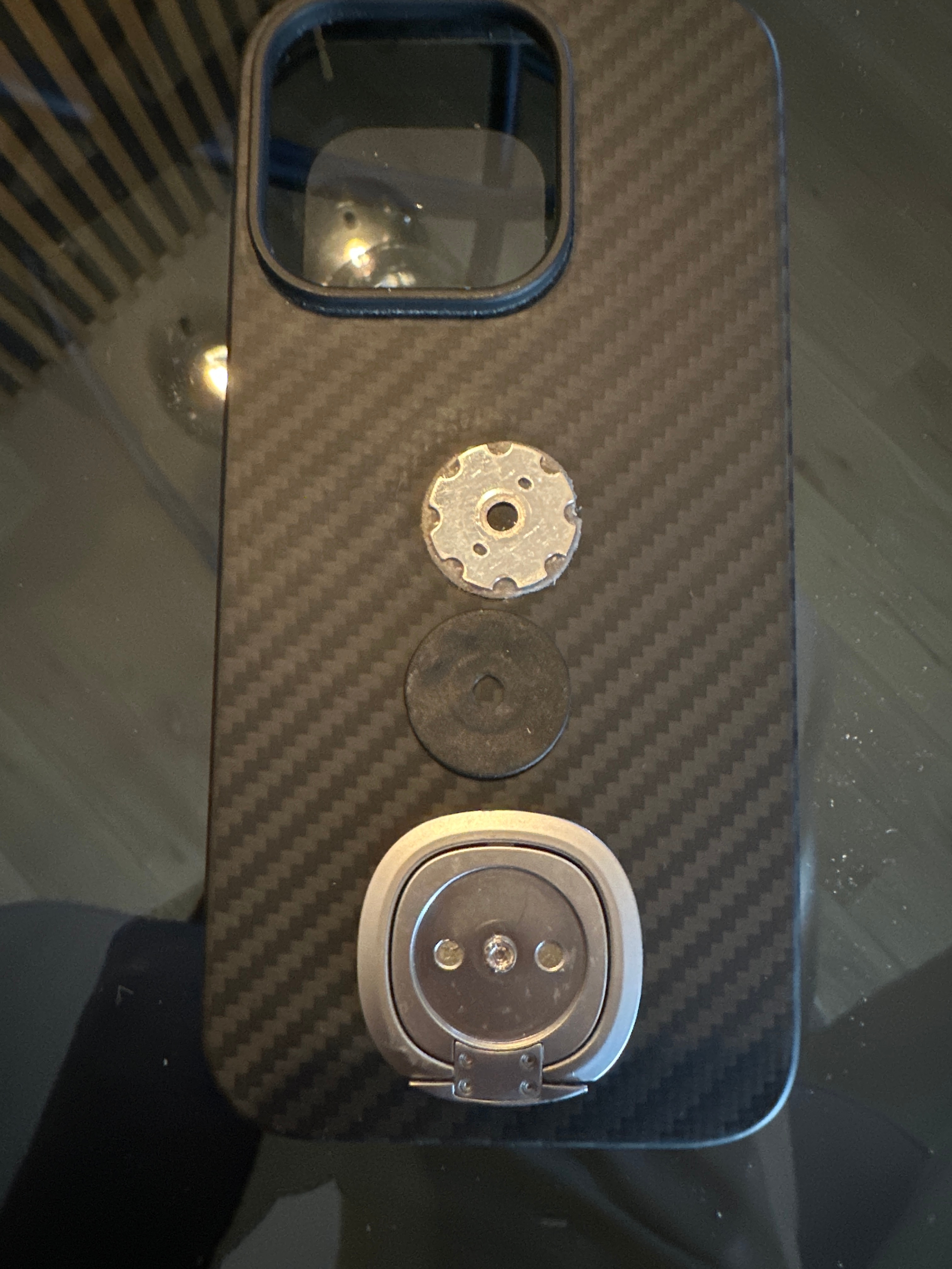 Maner inel invizibil, Baseus, Pentru telefon, Gri