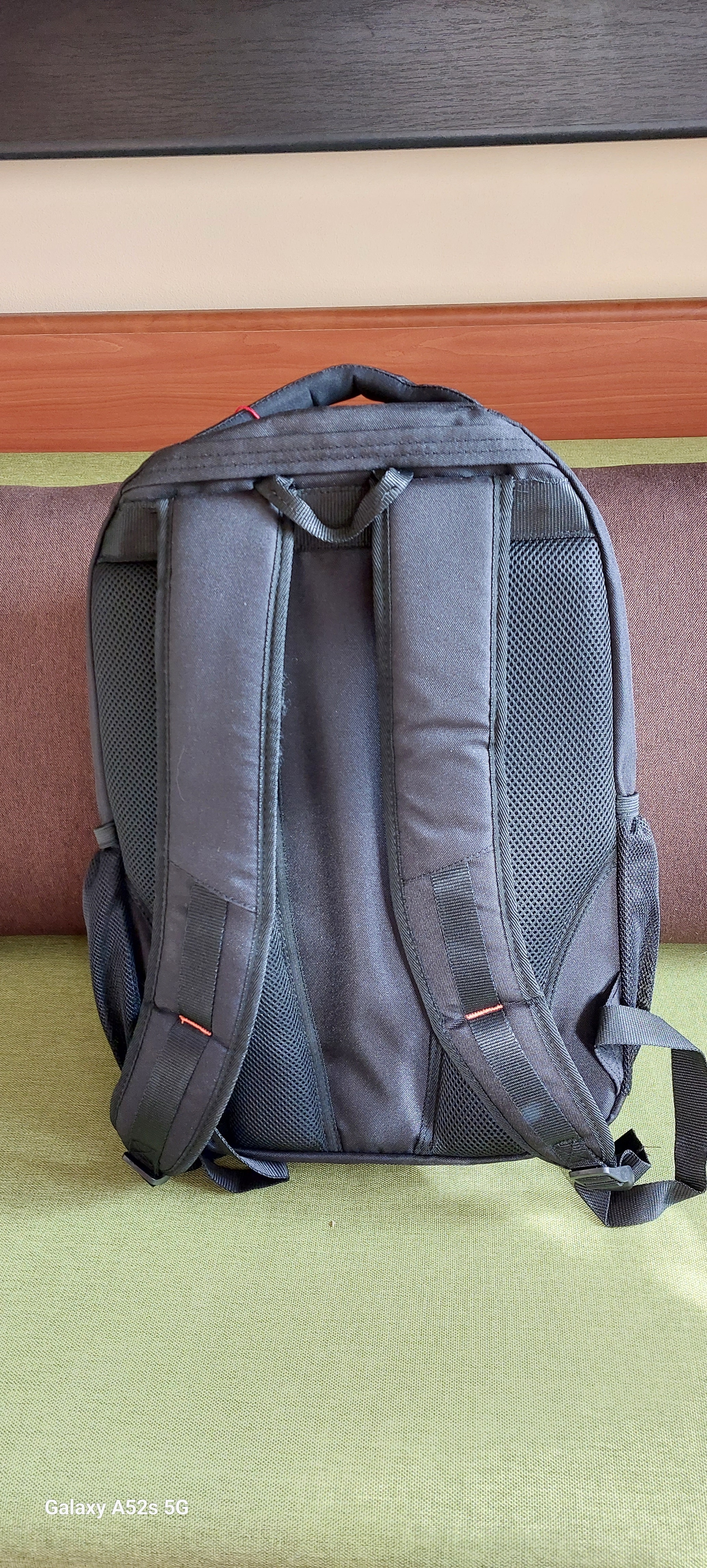 Rucsac laptop, American Tourister, 17.3 inch, Poliester, 52.5x33.5x23.5 cm, Negru/Portocaliu