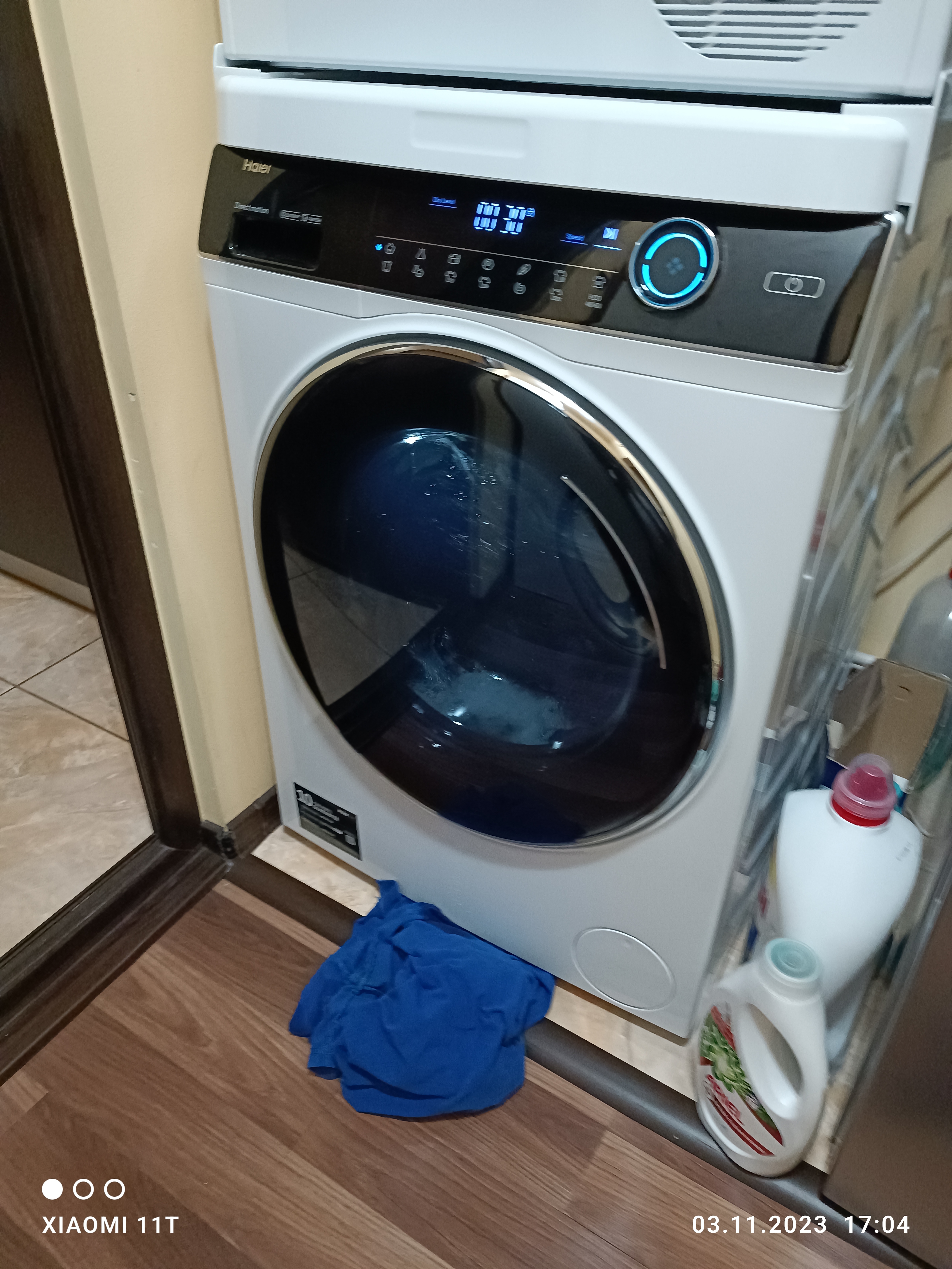 Masina de spalat rufe cu uscator Haier HWD120-B14979-S, 12 kg spalare, 8 kg uscare, 1400 rpm, Clasa A, Motor Direct Motion, iRefresh, ABT, Dual Spray, Pillow Drum, Smart Detecting, Alb