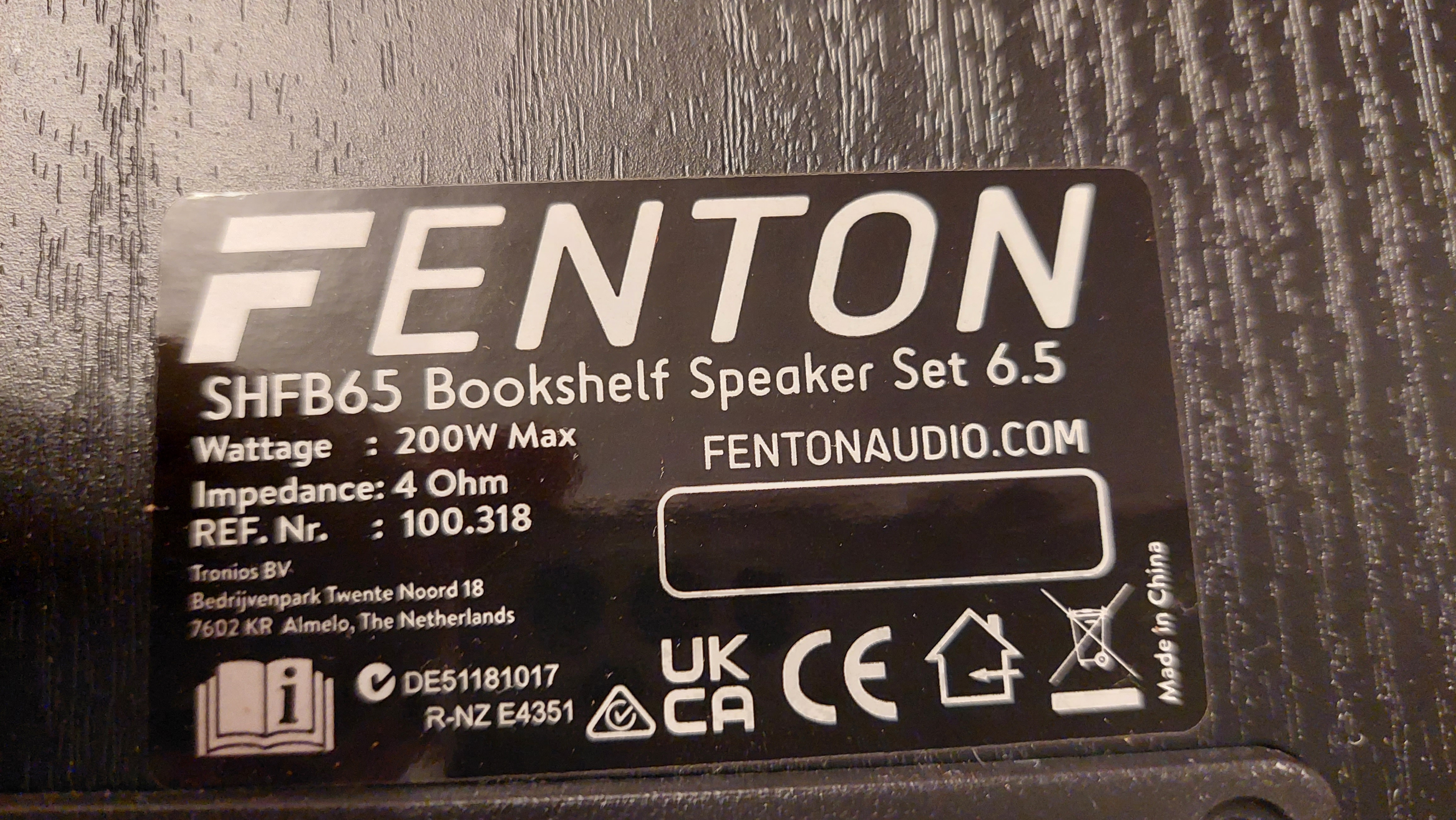 Set de 2 boxe, 6.5", 100W RMS, negru, Fenton SHFB65