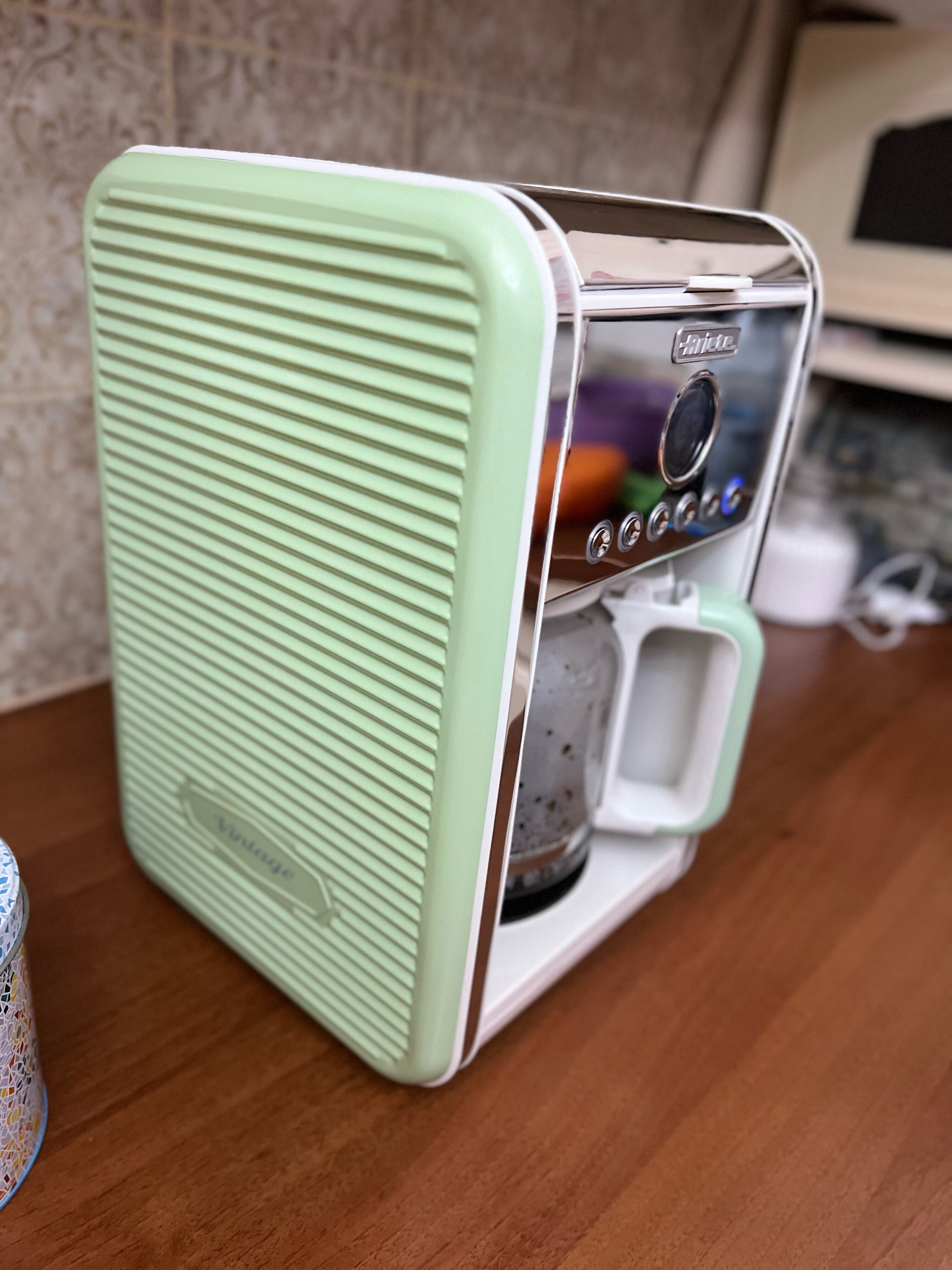 Cafetiera Ariete VintageCollection 134204, 1100W, Verde