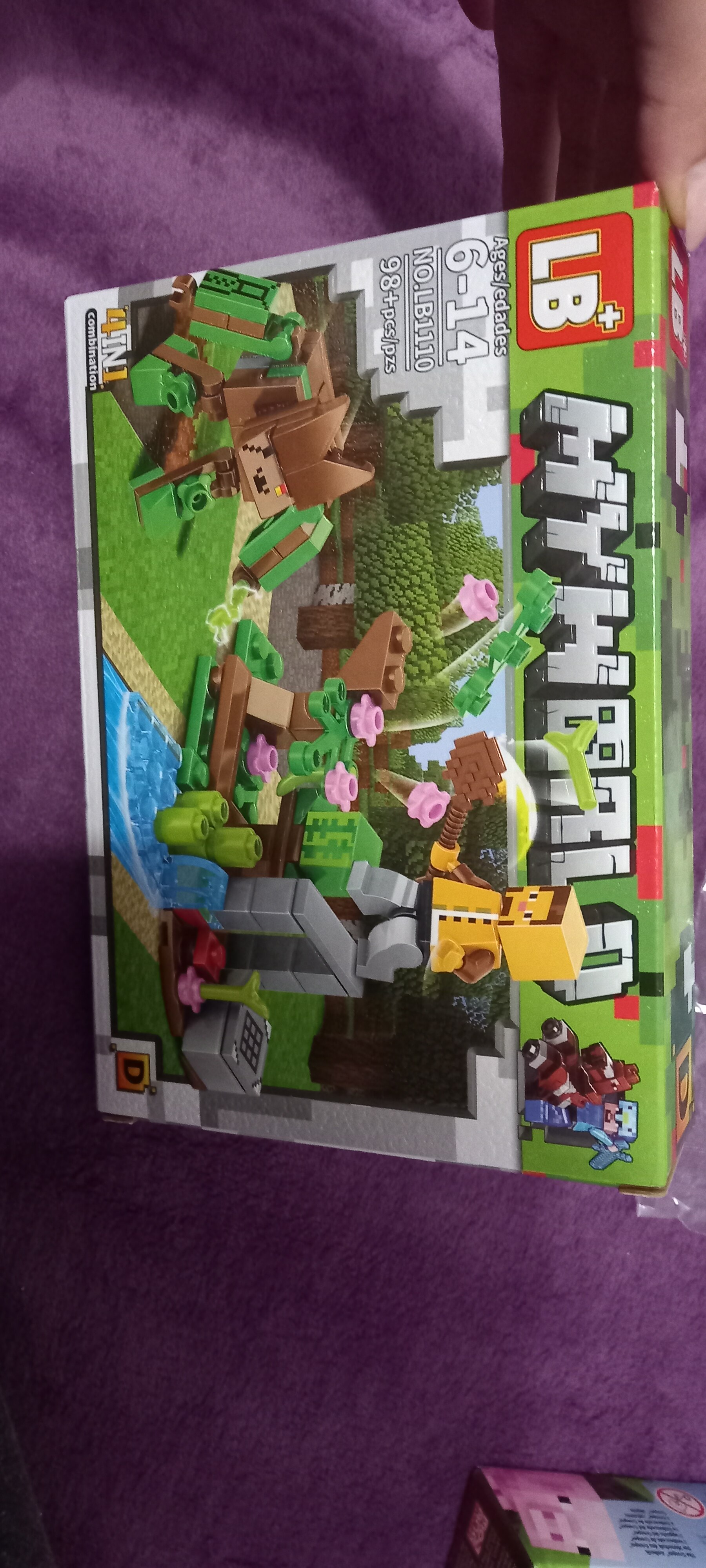 Set constructie 87 piese, Minecraft 4 in 1, tip Lego, Multicolor
