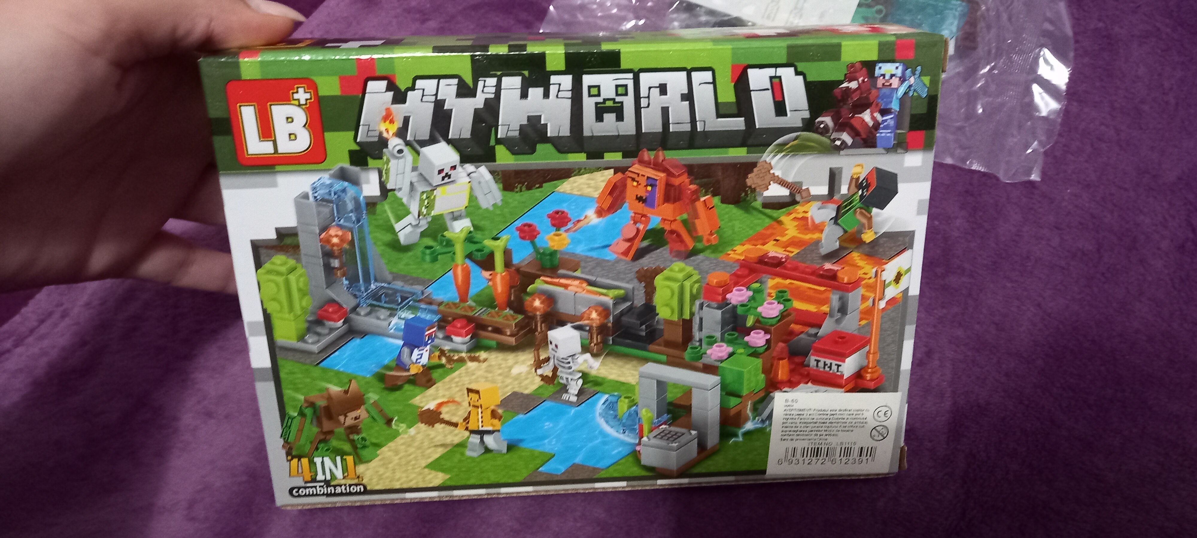 Set constructie 87 piese, Minecraft 4 in 1, tip Lego, Multicolor Set constructie 87 piese, Minecraft 4 in 1, tip Lego, Multicolor