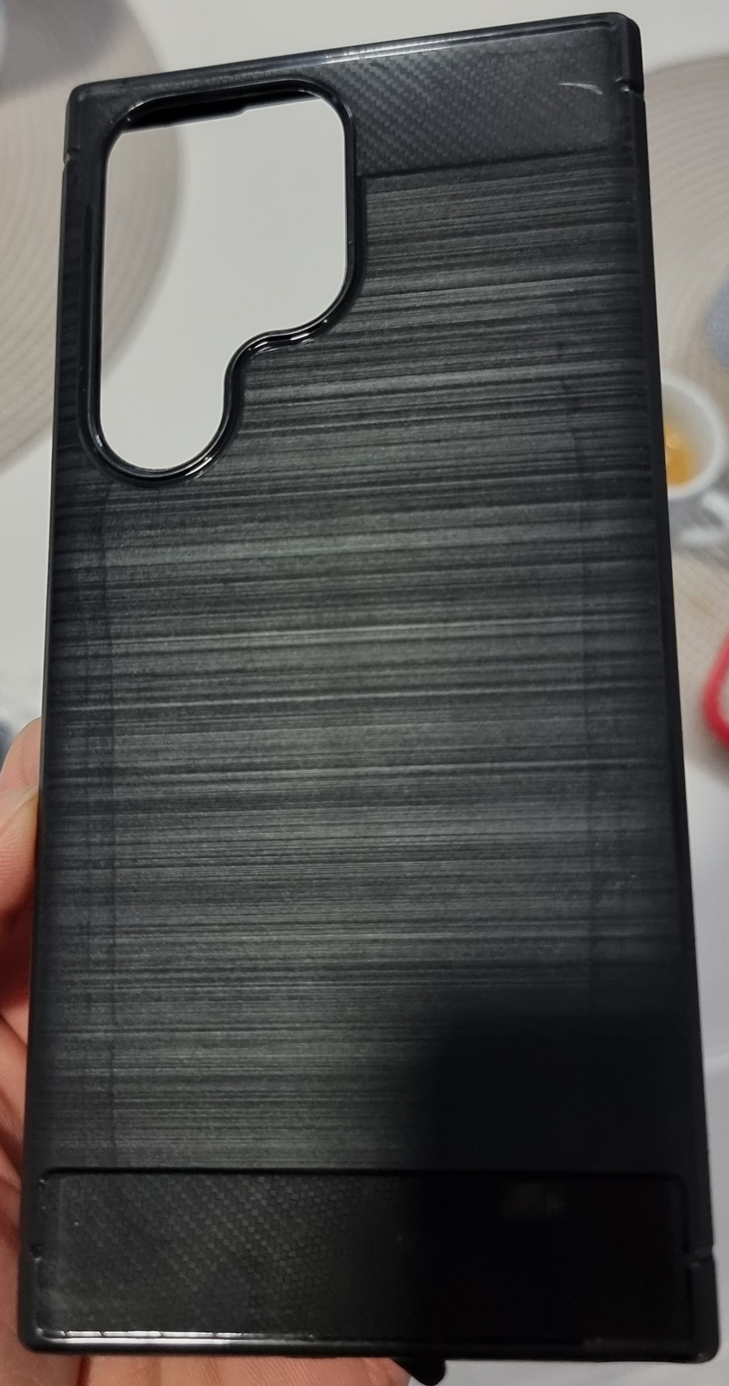 Husa compatibila cu Samsung Galaxy S23 Ultra TPU Ultra Protect Slim Anti-Soc, Fibra de Carbon, Negru