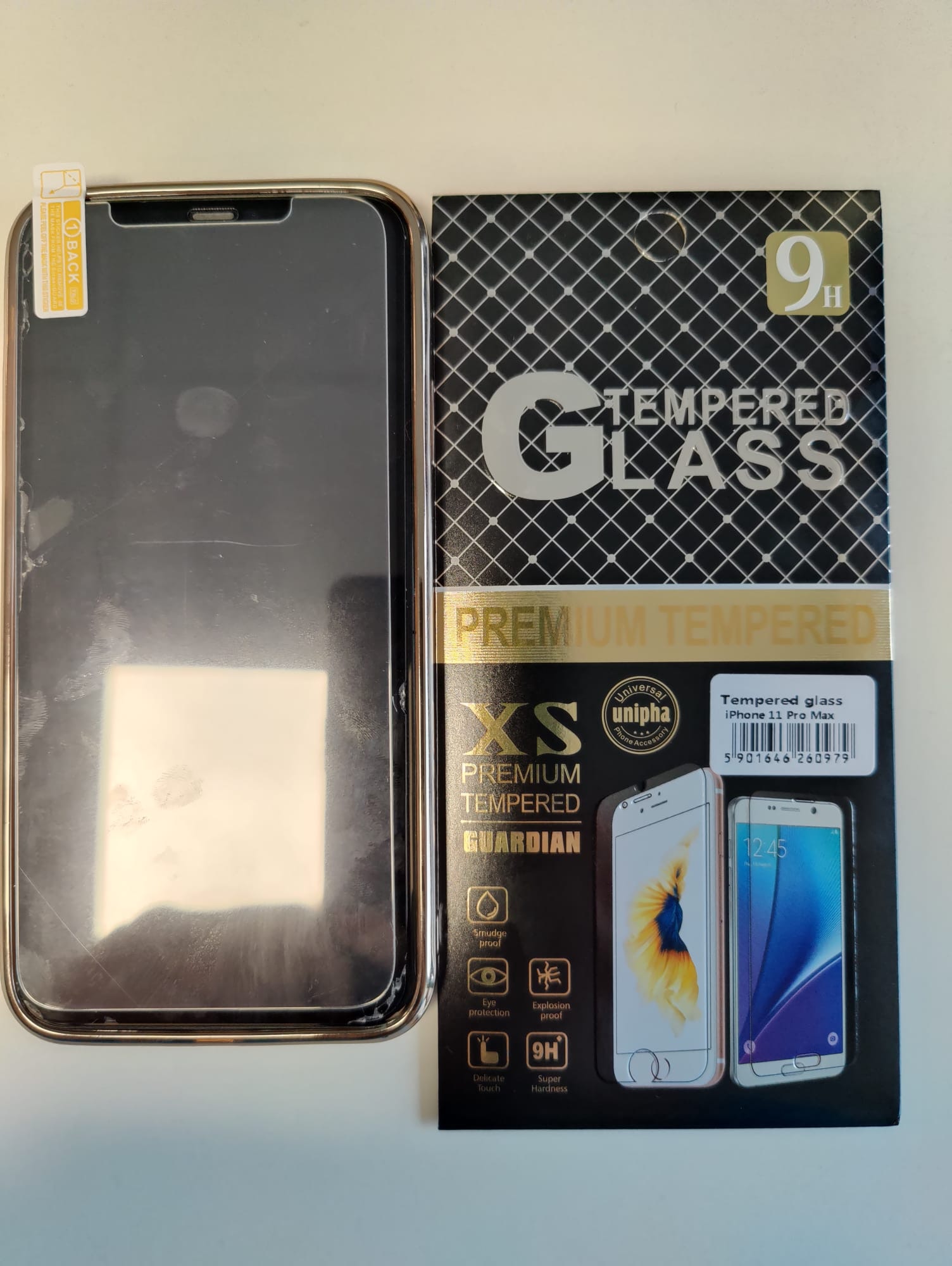 Folie de protectie iPhone 11 Pro Max, iSPACE, Sticla, Transparent