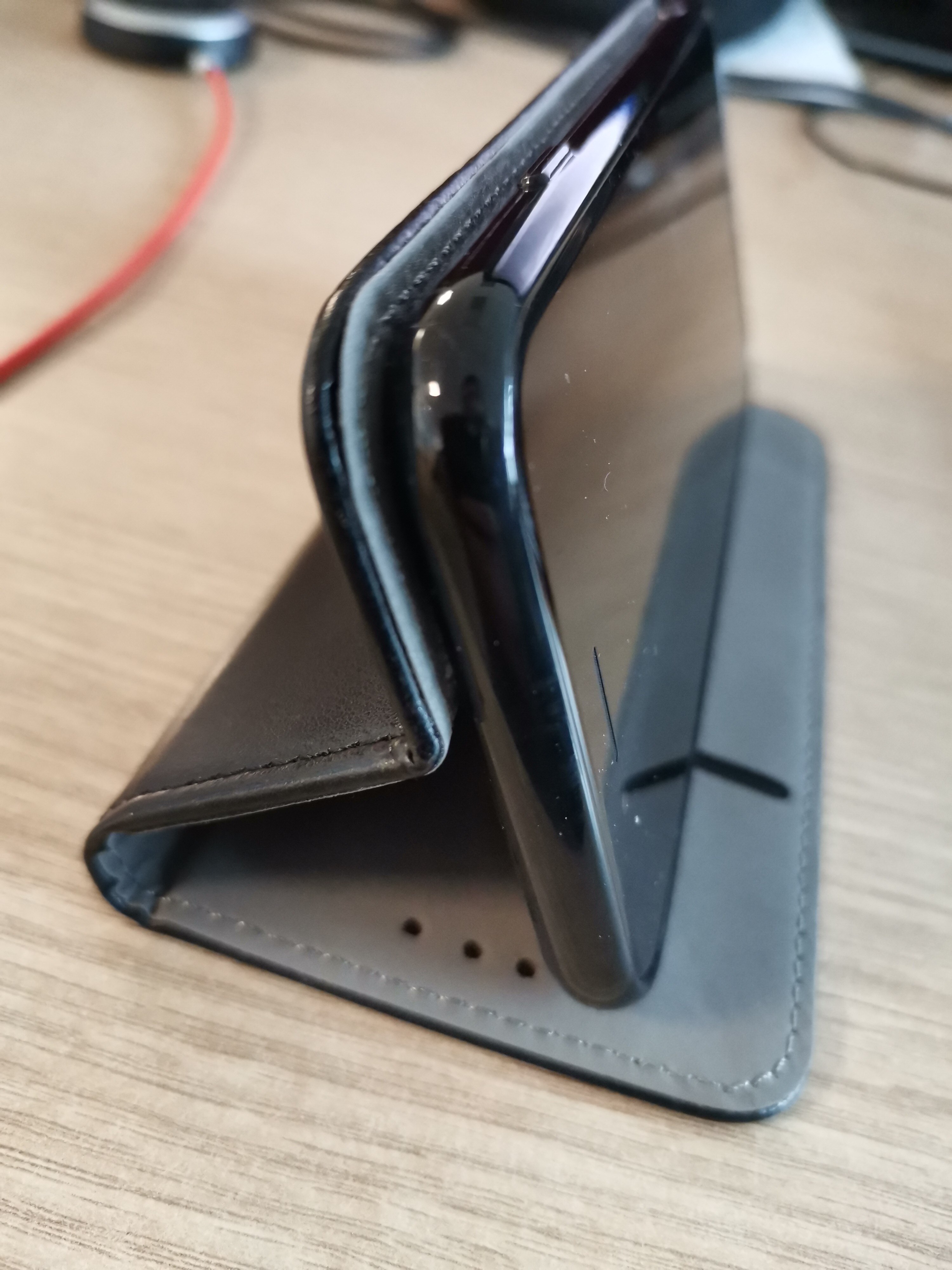 Husa pentru telefon, Moozy, Flip On, pentru iPhone 8 / 7 / SE 2020, Negru, Piele ecologica