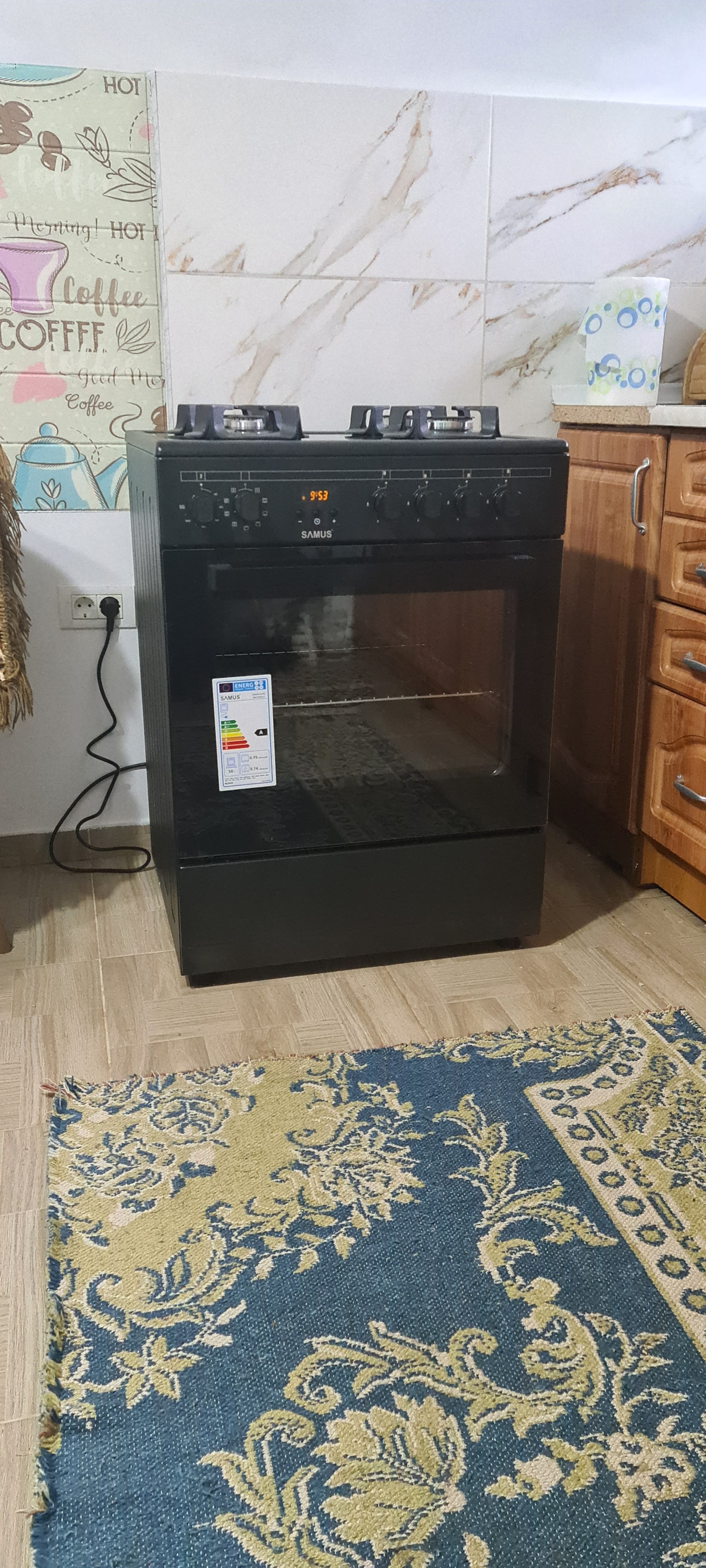 Aragaz pe gaz 4 zone cuptor electric SM665AENS ANTHRACIT Negru