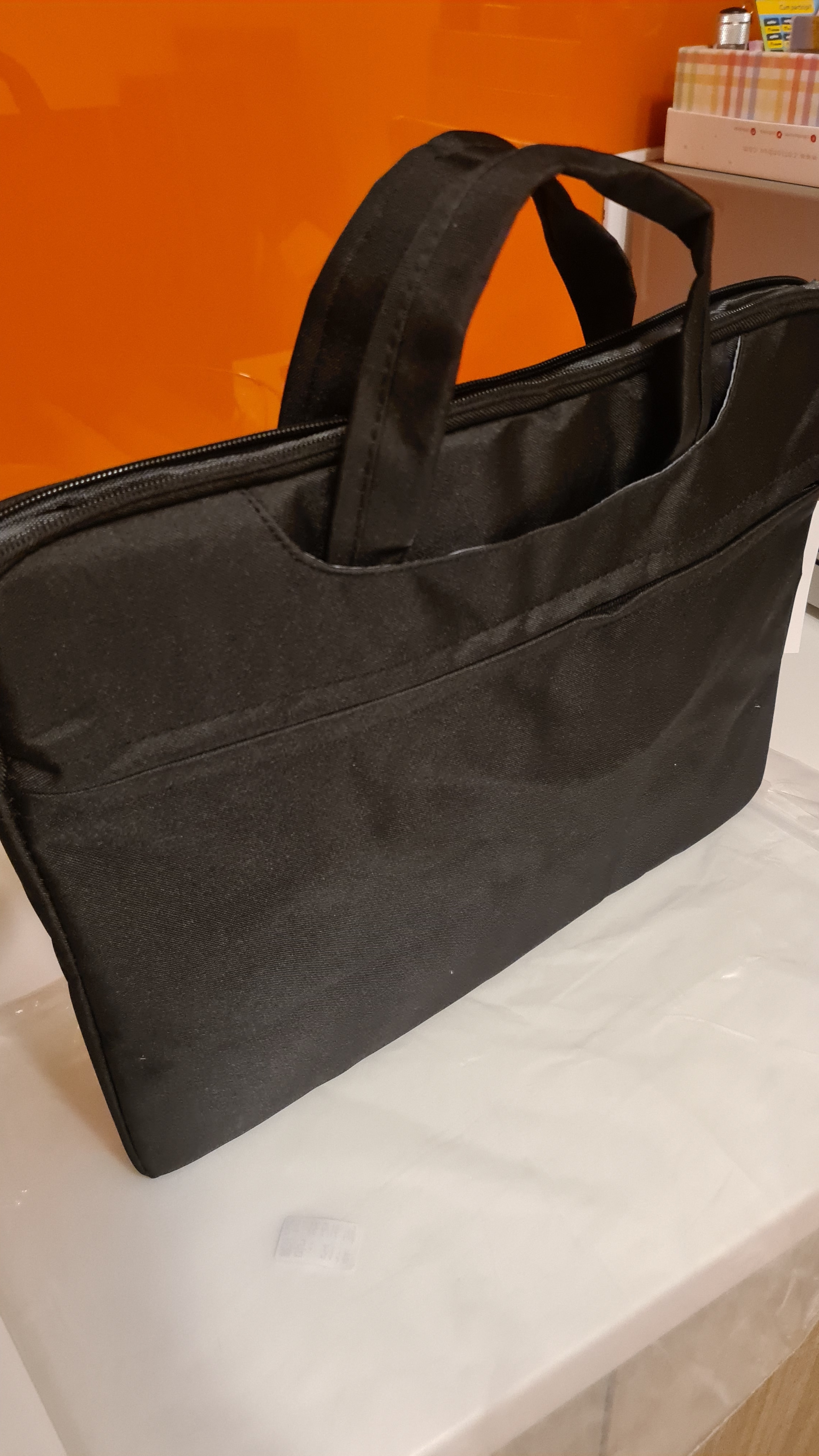 Geanta laptop portabila, MorFansi, Fibre sintetice/Lana, 15.6", 40x30 cm, Gri
