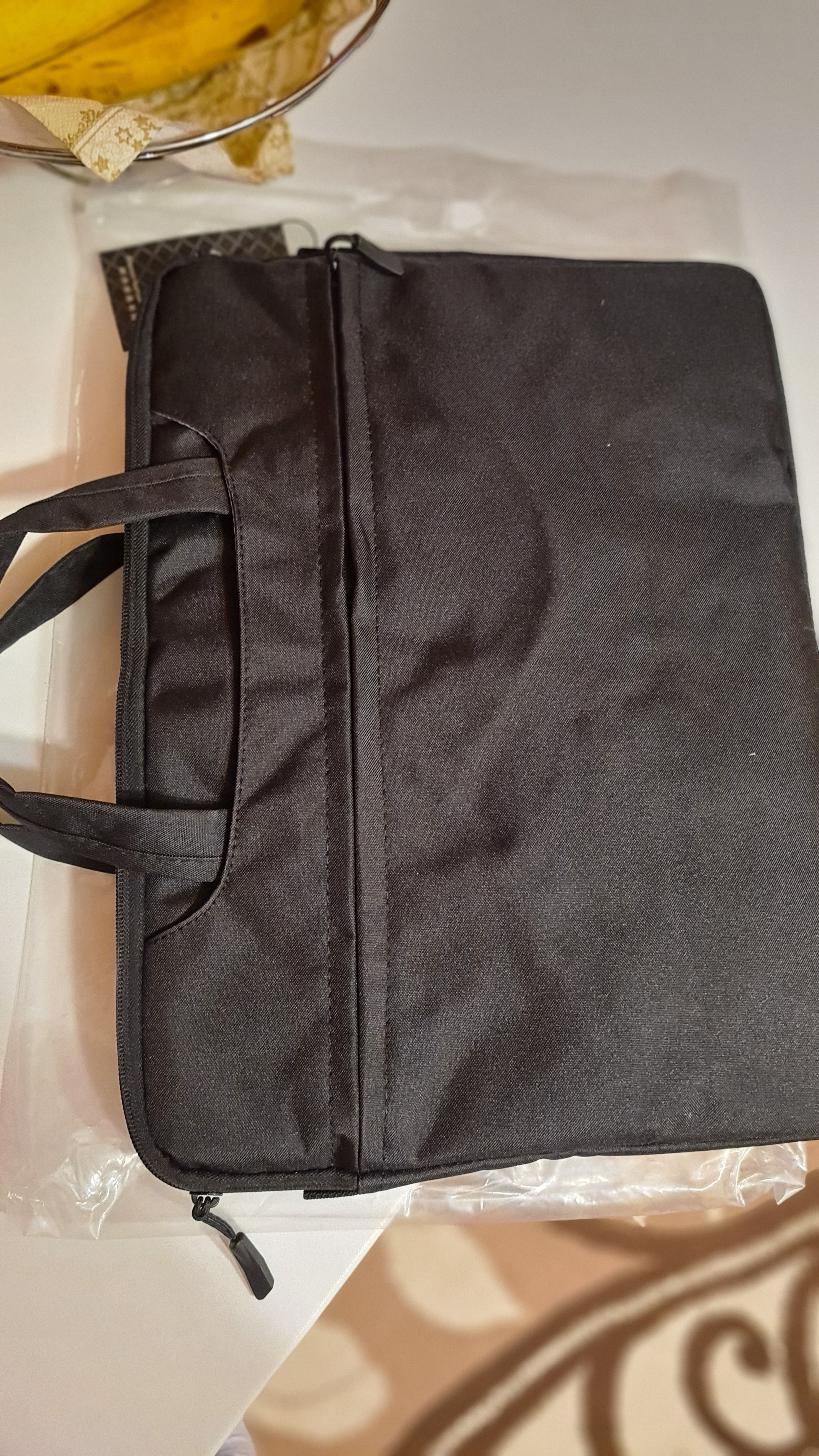 Geanta laptop portabila, MorFansi, Fibre sintetice/Lana, 15.6", 40x30 cm, Gri