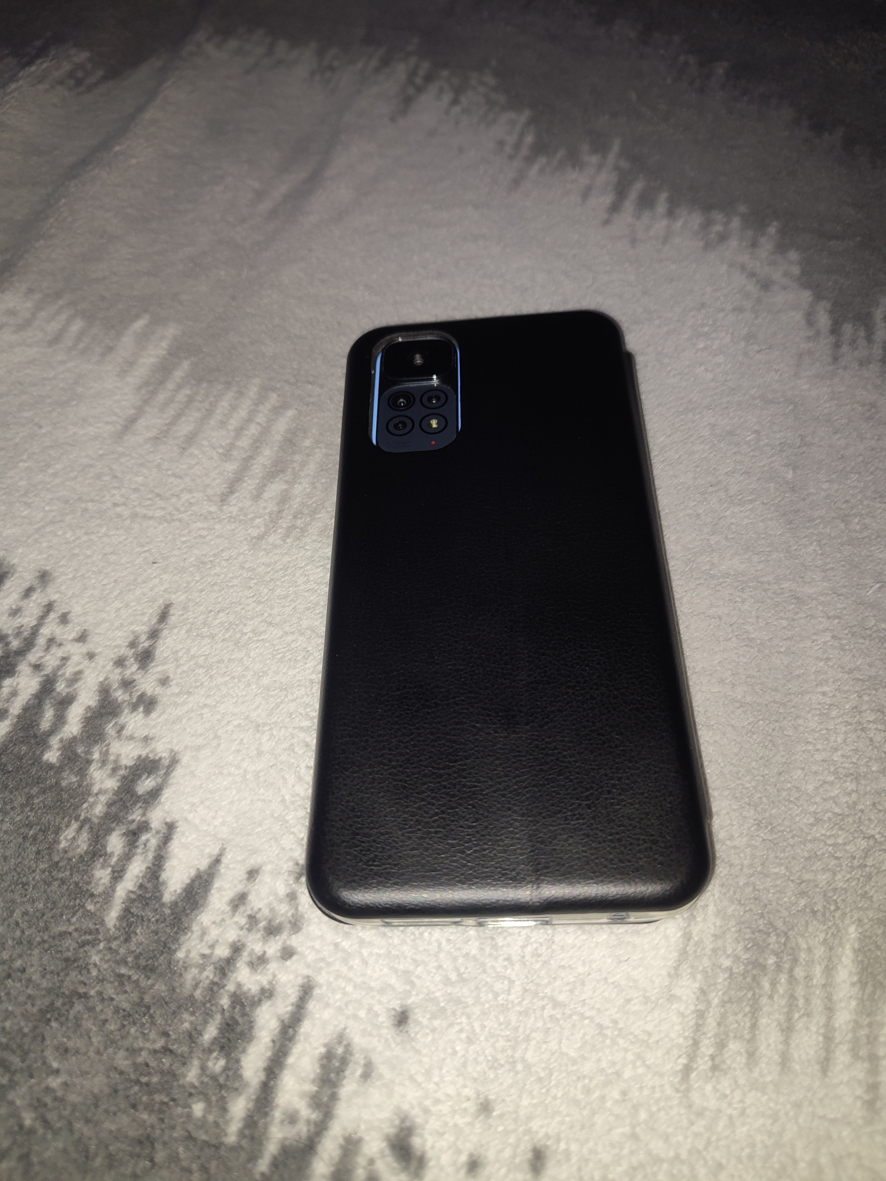 Husa Smart Magnet Tip Carte, Negru Carbon pentru Xiaomi Redmi Note 11 / 11S