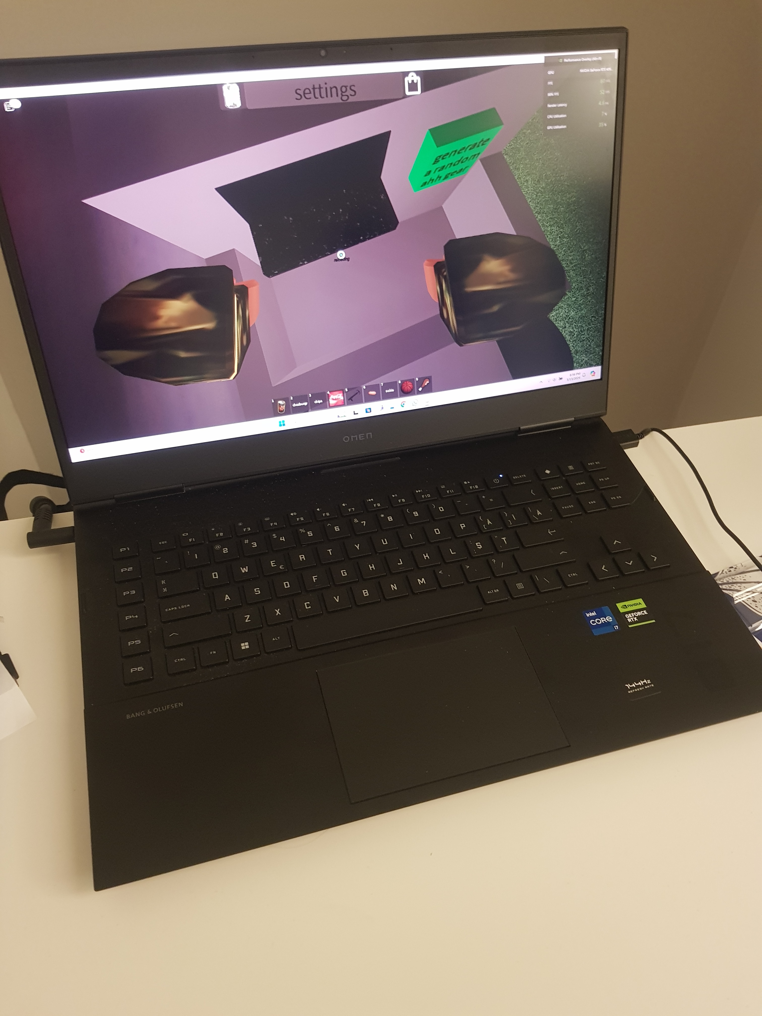 Laptop Gaming HP OMEN 17-cm2005nq cu procesor Intel® Core™ i7-13700HX pana la 5.0 GHz, 17.3", Full HD, IPS, 144Hz, 16GB DDR5, 1TB SSD, NVIDIA GeForce RTX 4060 8GB, Free DOS, Shadow Black