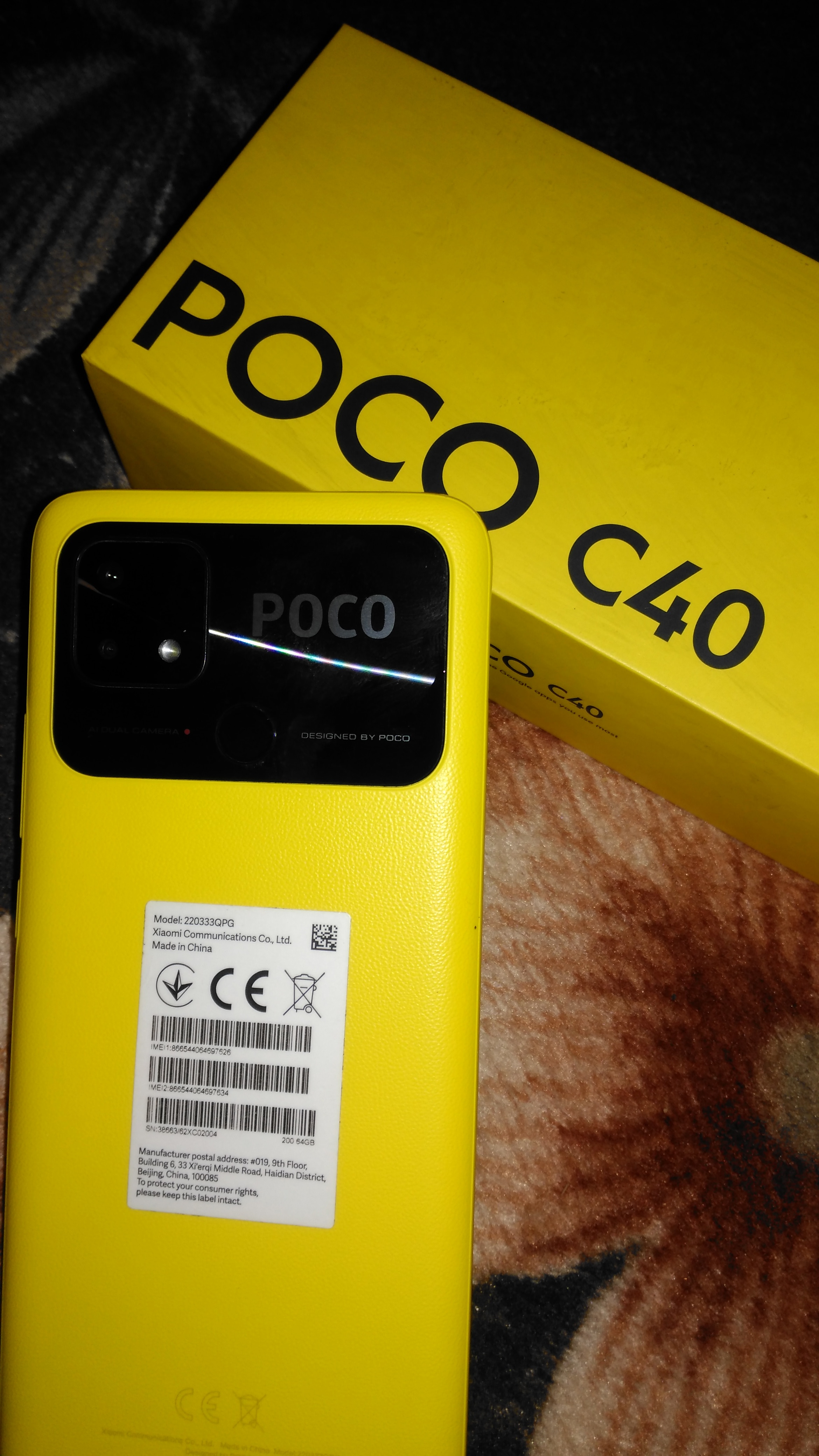 Telefon mobil XIAOMI Poco C40 Dual Sim Fizic 64GB LTE 4G Galben Global Version 4GB RAM