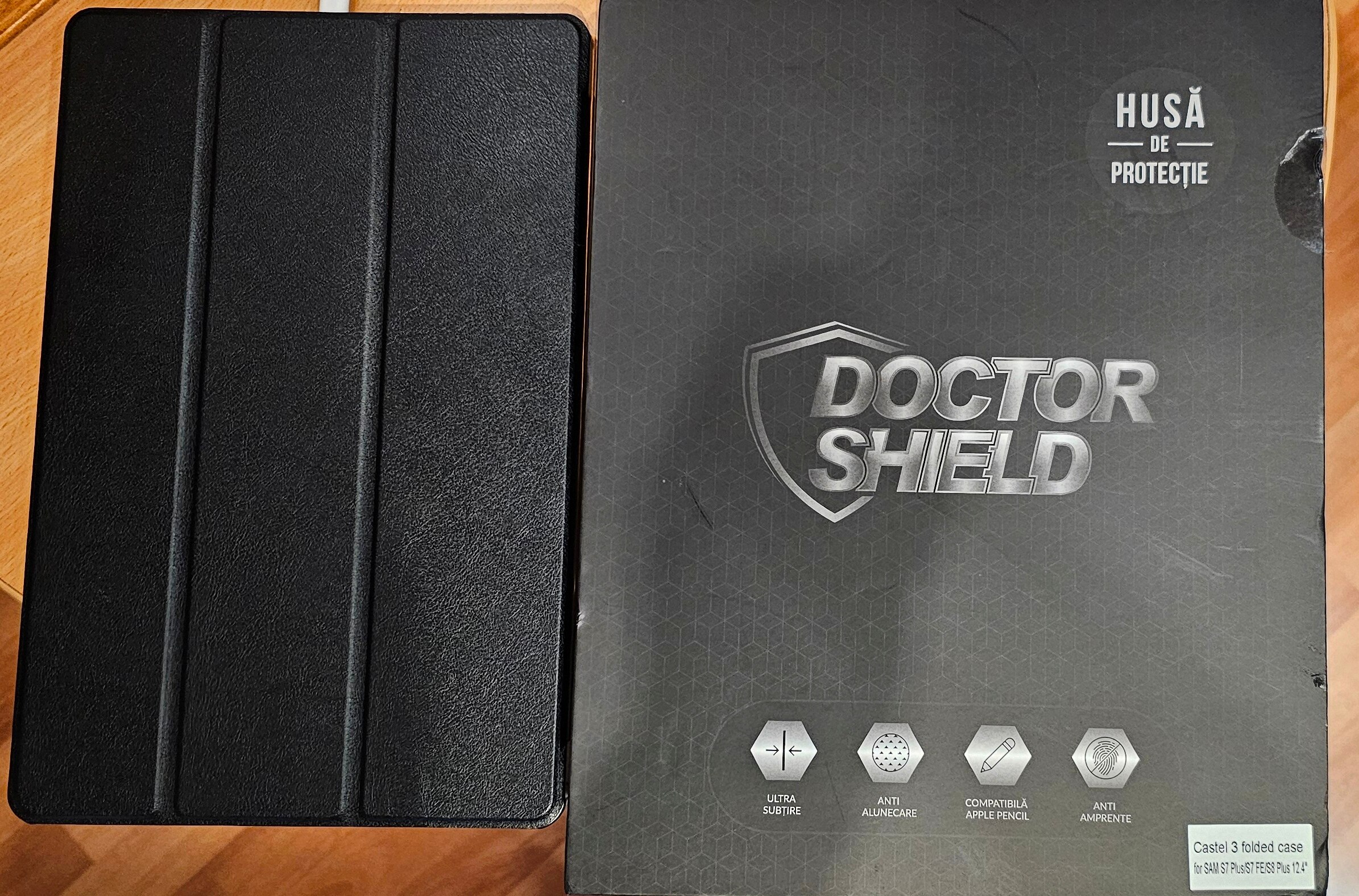 Husa de Protectie, Compatibila Samsung Galaxy Tab S8 Plus 12.4", Dr.Shield, Negru