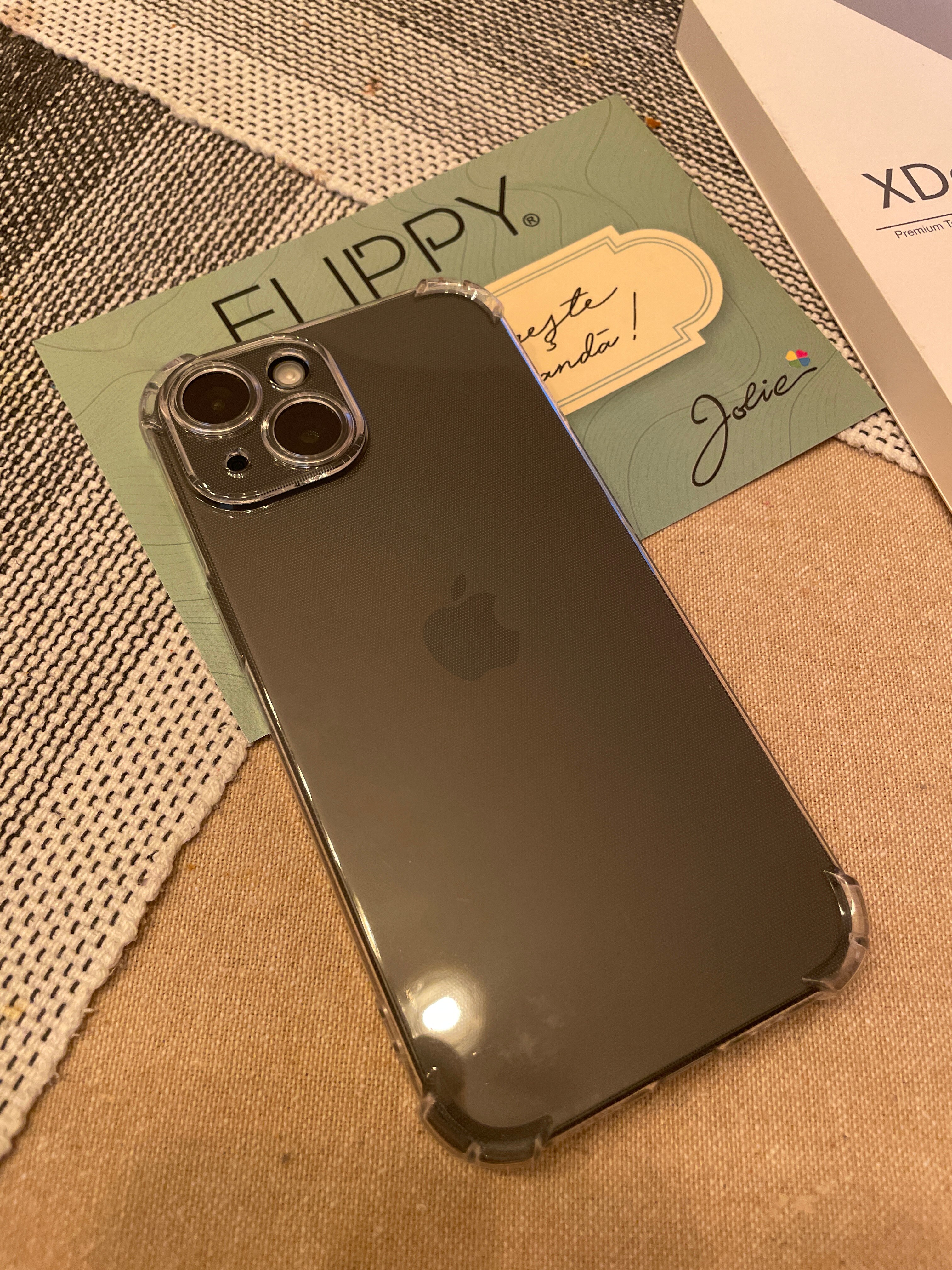 Folie Sticla Flippy pentru iPhone 15, Transparenta HD, 9H, 111D, Margini negre