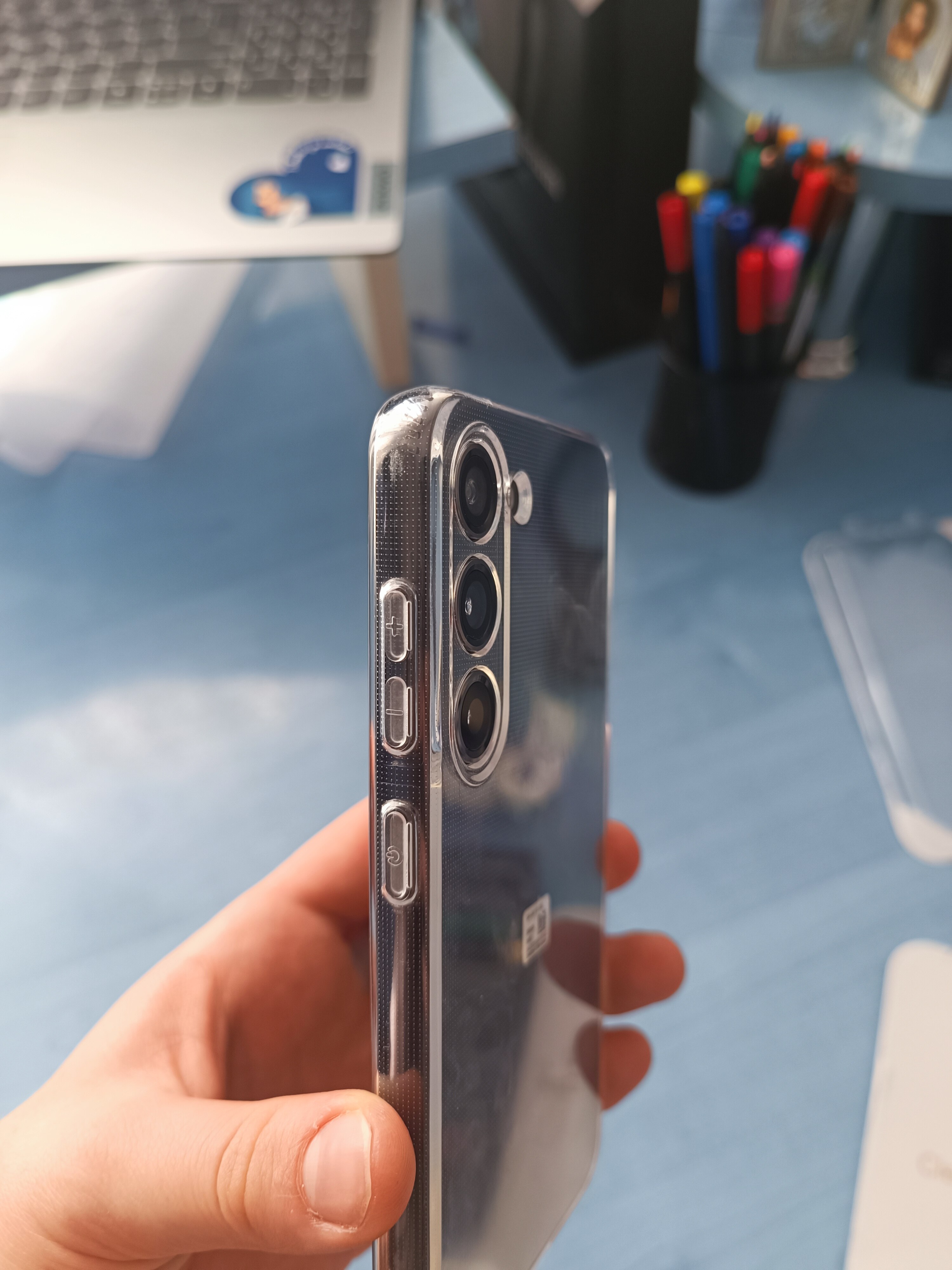 Husa Daden® Transparent Clear pentru Samsung S23, Protectie Camera, Antisoc, Transparenta
