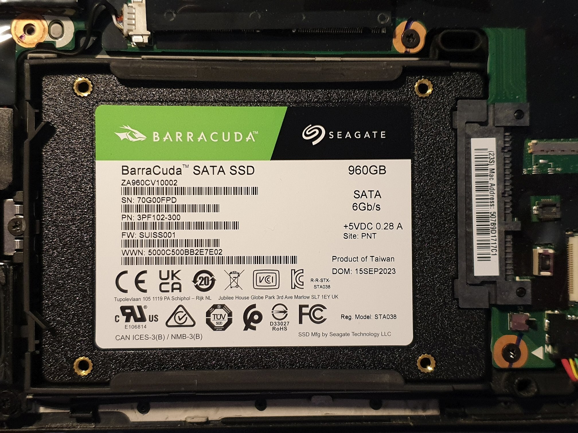 Solid State Drive (SSD) Seagate® BarraCuda™ 960GB, 2.5
