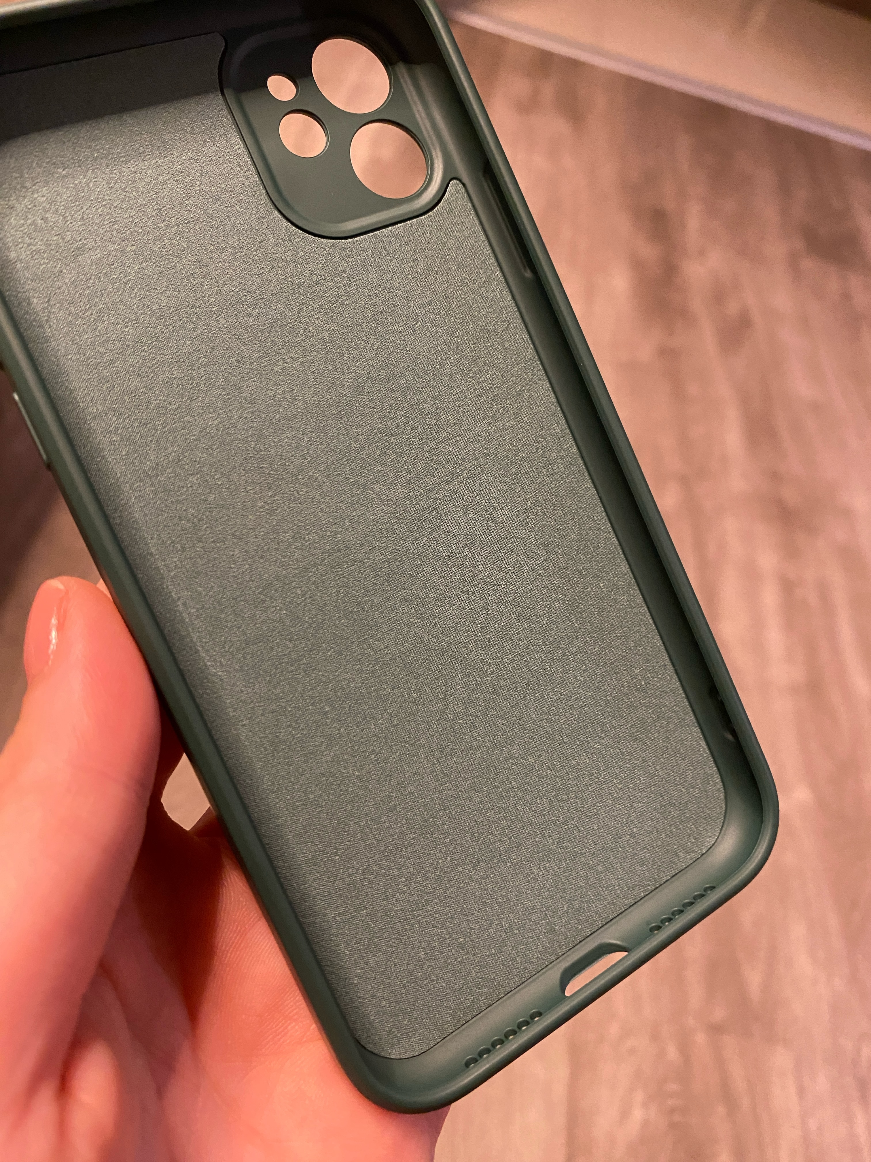 Husa protectie Flippy compatibila cu Apple iPhone 11 Liquid Silicone Ring cu suport rotativ Verde
