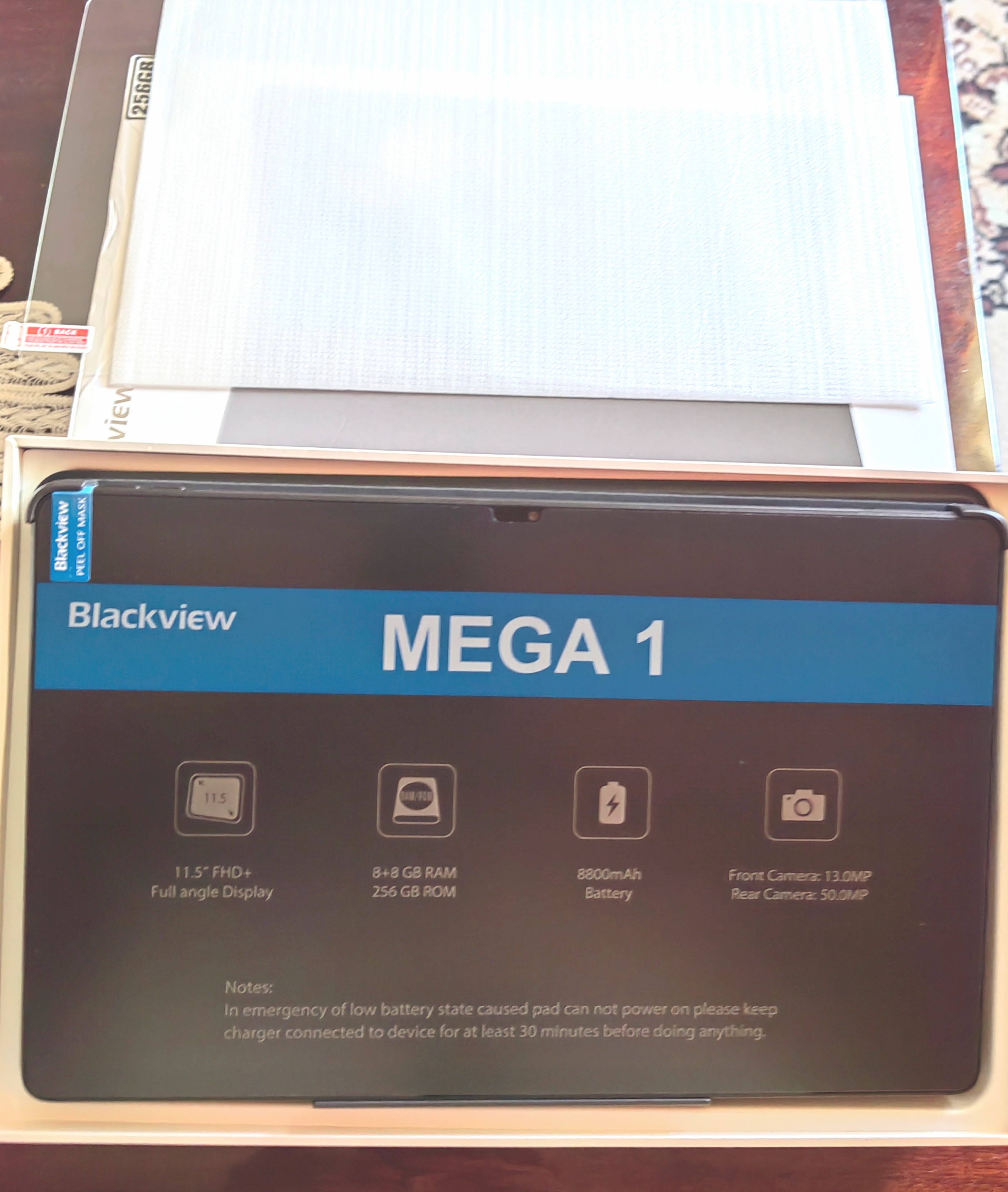 Tableta Blackview MEGA 1, 256GB, 12GB RAM, 4G, WiFi, Space Gray