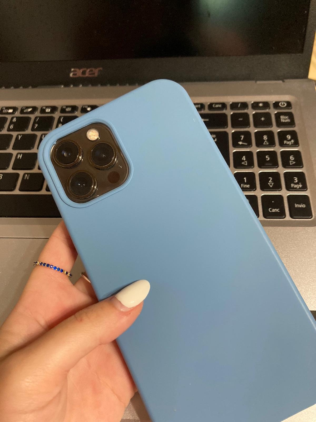 Husa CASEY STUDIOS™ compatibila cu iPhone 12 Pro Max, Soft Silicone Premium, Microfibra in Interior, Turqoise, de Protectie, Ultra Slim, pentru Incarcare Wireless, Margini Ridicate de Protectia Ecranului si a Camerelor