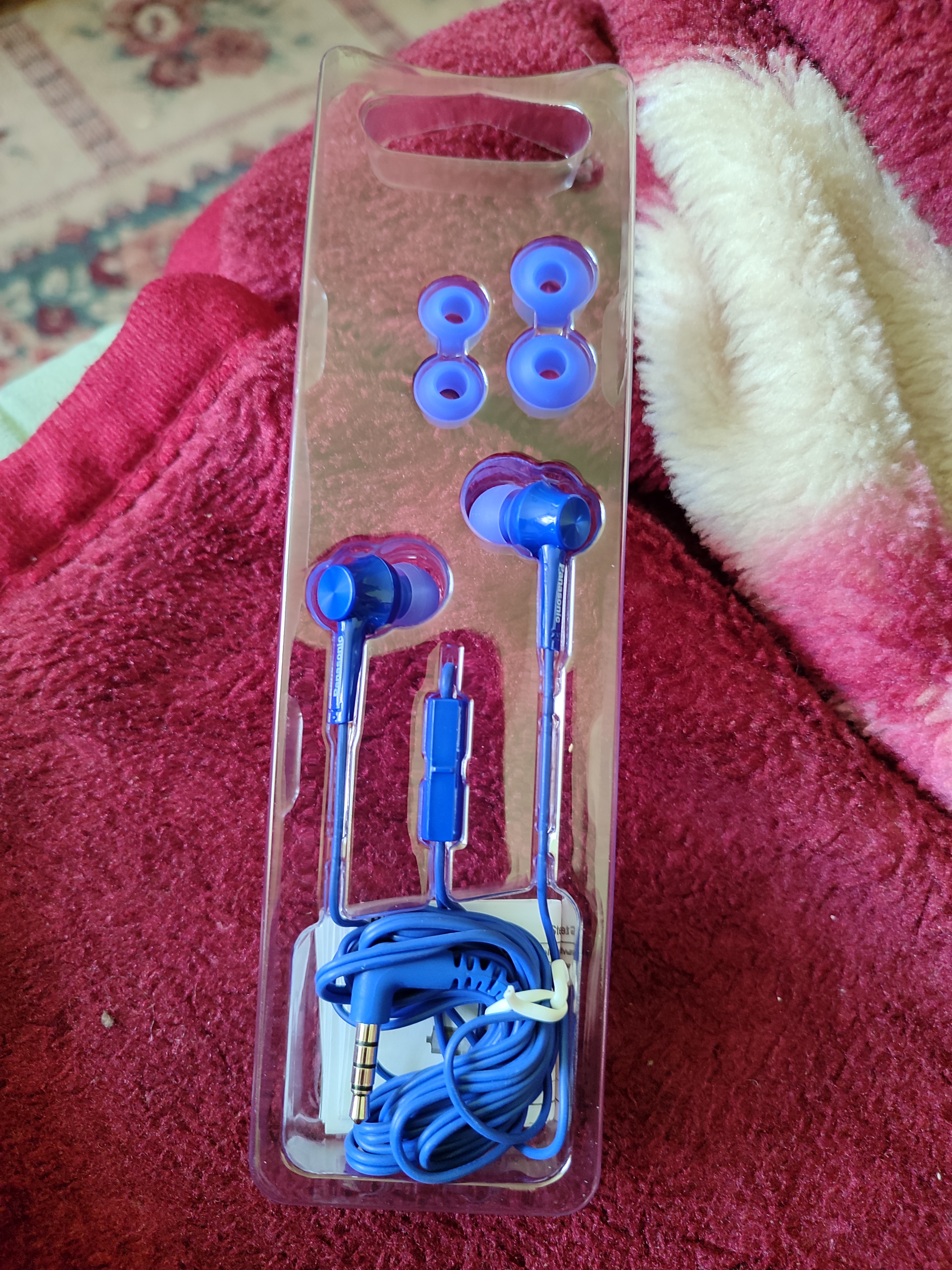 Casti Audio In Ear Panasonic RP-TCM115E-P, Cu fir, Microfon, Roz
