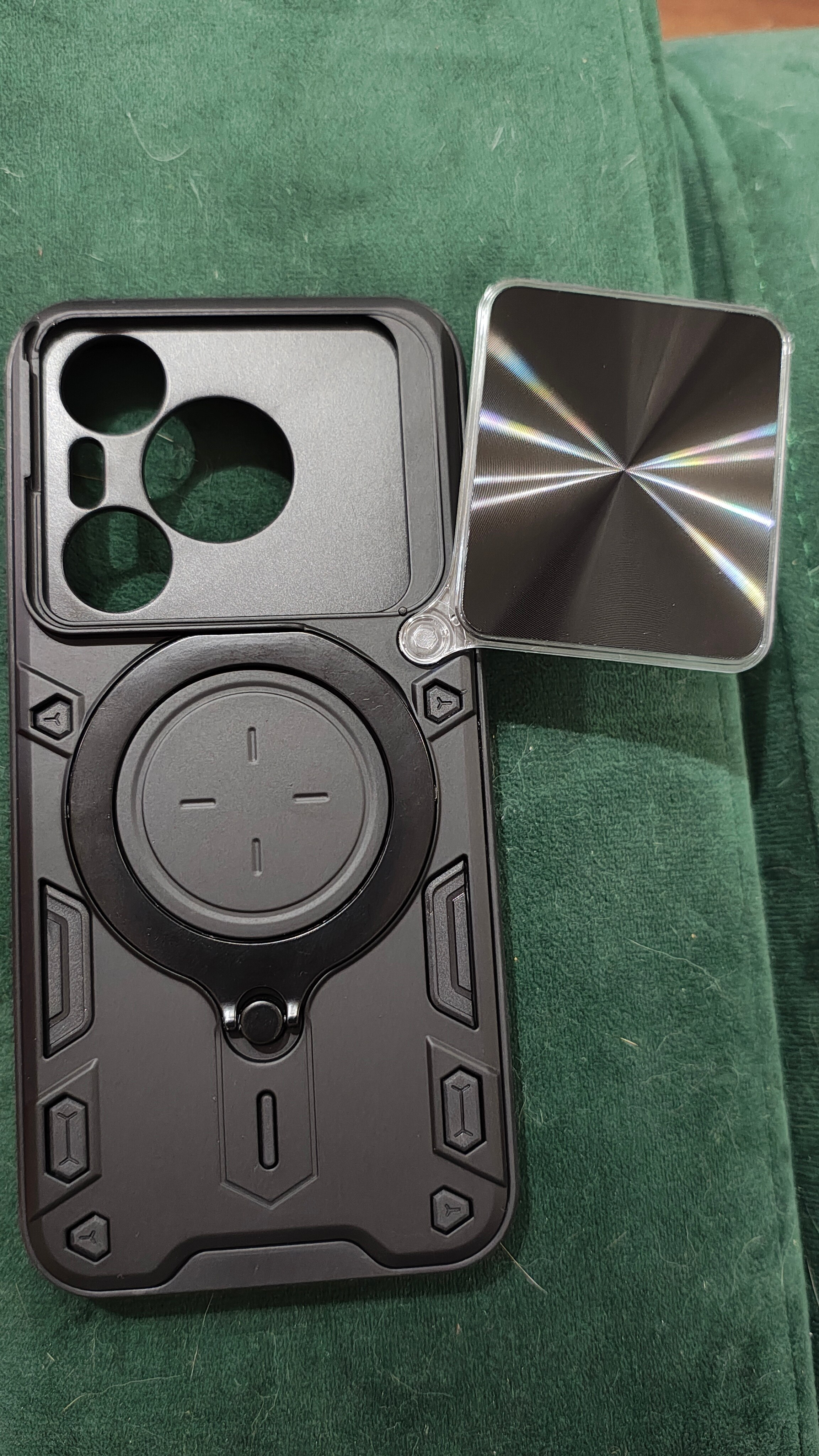 Husa pentru Huawei Pura 70, cu inel magnetic si suport ajustabil, protectie completa camera, SKDR SafeCover - Rosu
