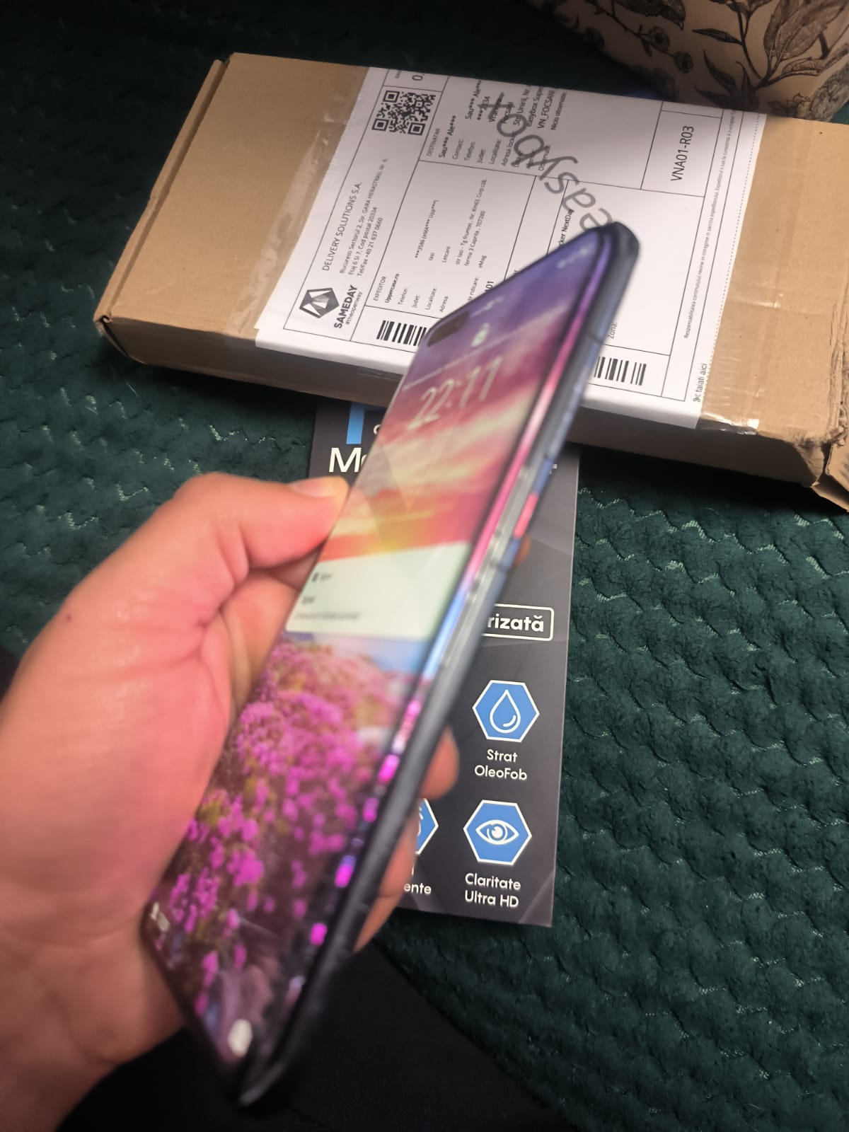 Folie Sticla CASEY STUDIOS™ compatibila cu Huawei P40 Pro / P40 Pro Plus, Full Cover 3D, Full Glue, Duritate Militara, Ultra HD, Anti Zgarieturi, Anti Socuri, Margini Negre