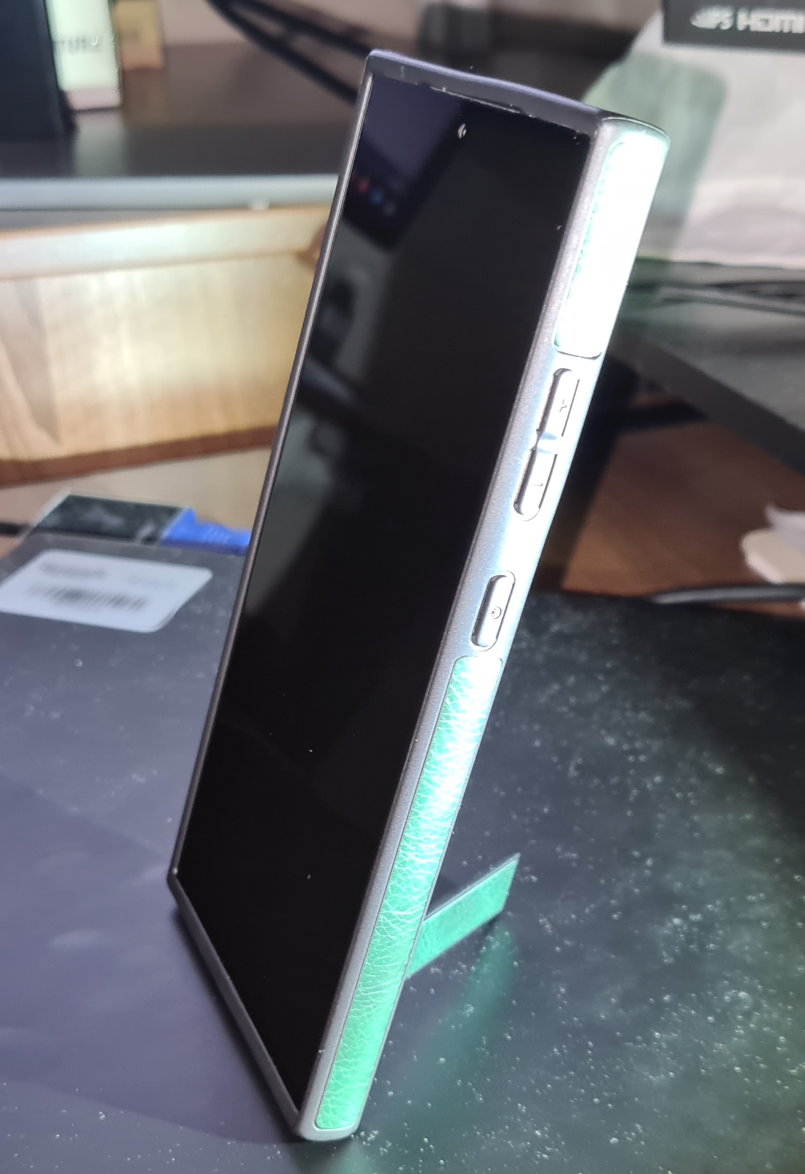 Husa telefon, pentru Samsung Galaxy S24 Ultra, Verde, Piele PU/TPU