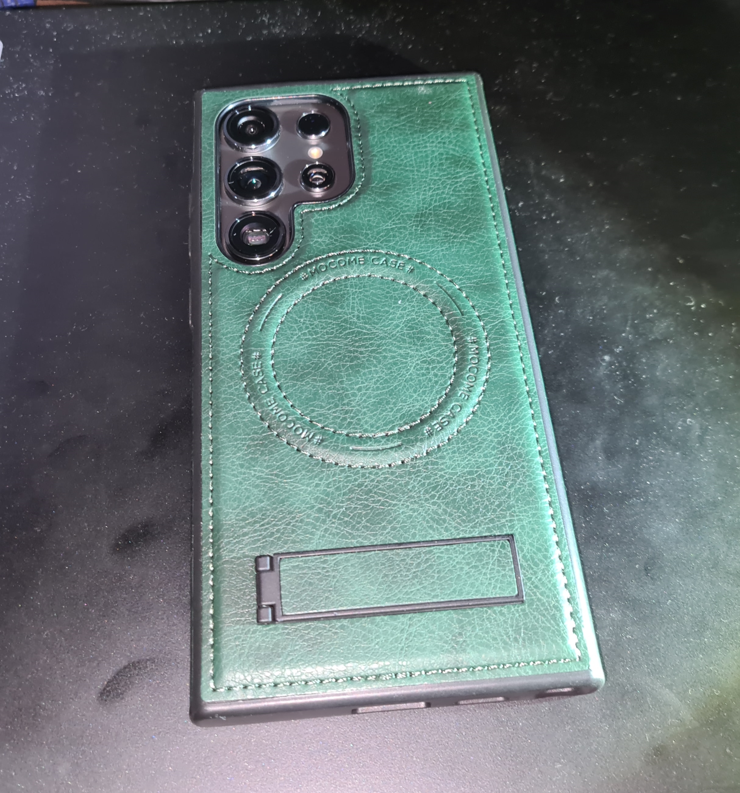 Husa telefon, pentru Samsung Galaxy S24 Ultra, Verde, Piele PU/TPU