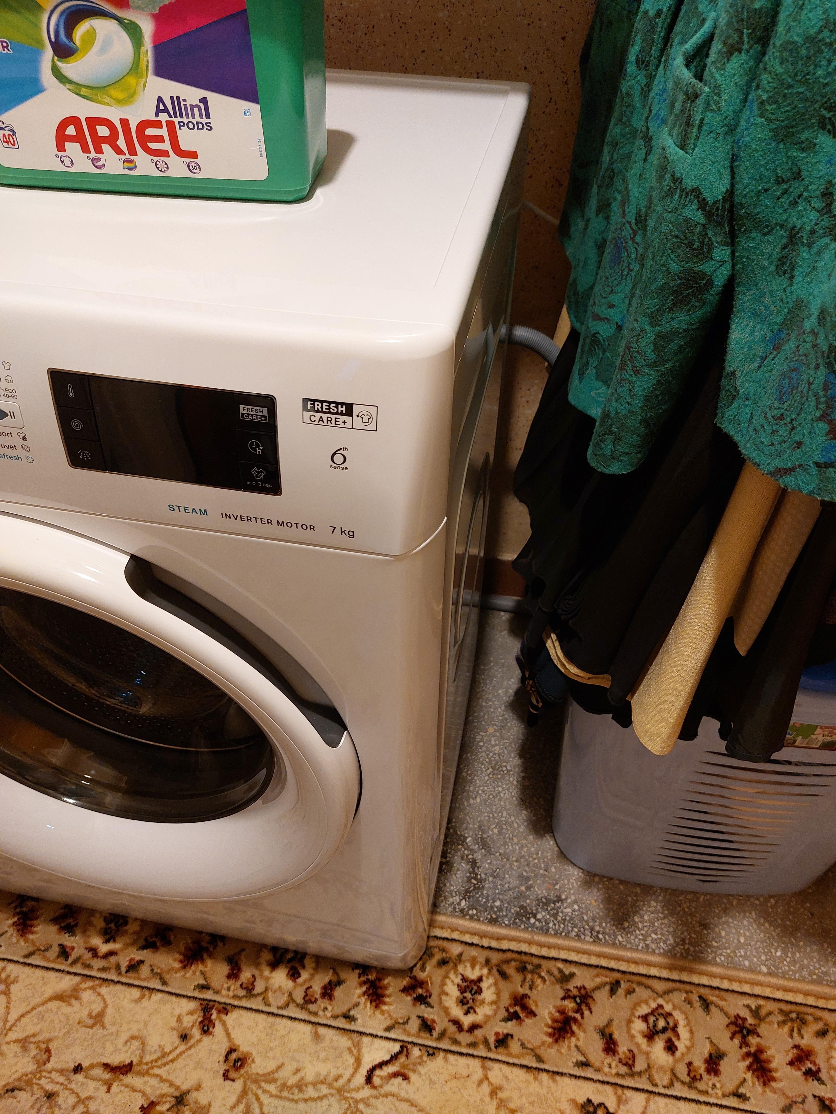 Masina de spalat rufe Whirlpool FreshCare+ FFS 7469 W EE, 7 kg, 1400 RPM, Clasa A, Tehnologia AL 6-lea Simt, MotorSense Inverter, Alb