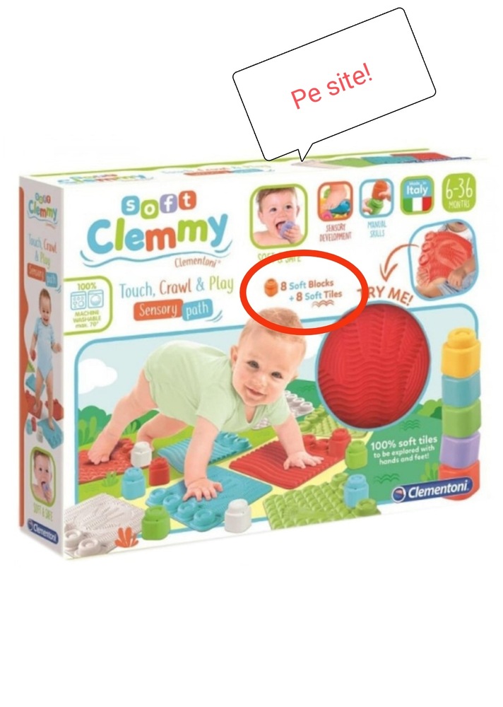 Covoras senzorial Soft Clemmy, 8 cuburi - eMAG.ro