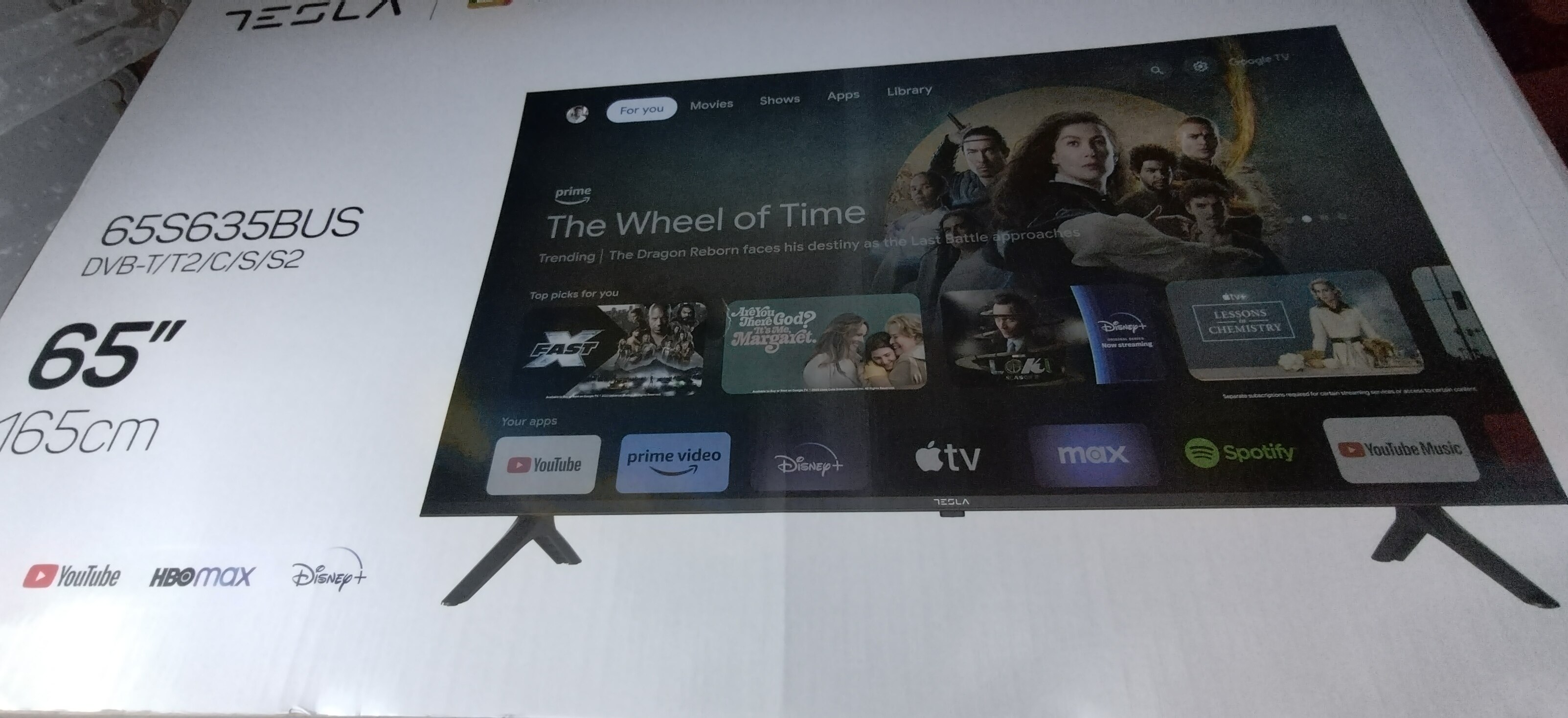 Televizor Tesla LED 65S635BUS, 164 cm, Smart Google TV, 4K Ultra HD, Clasa F