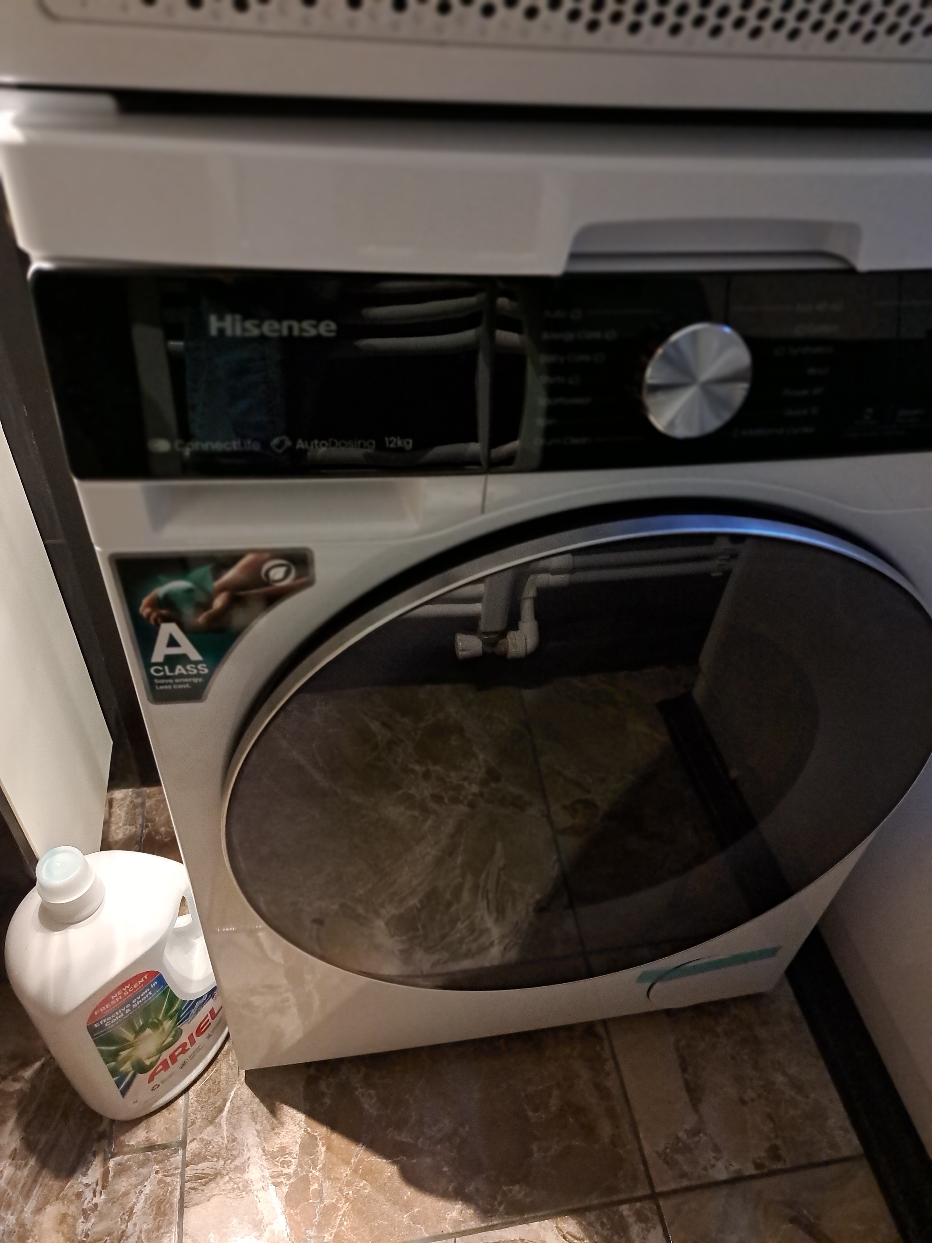 Masina de Spalat Rufe Frontala HISENSE WF5S1245BW, Steam, 12 kg, 1400rpm, Clasa A, Alb